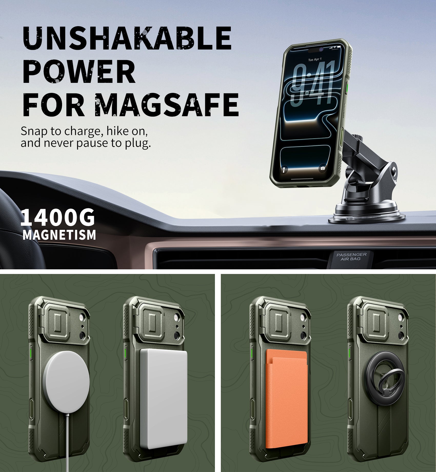 Dexnor Case for iPhone 17 Pro Max Built-in Flip Camera Cover Camera Control Cover Kickstand Compatible with MagSafe Heavy-Duty Rugged Shockproof Magnetic Phone Cover 6.9 inch