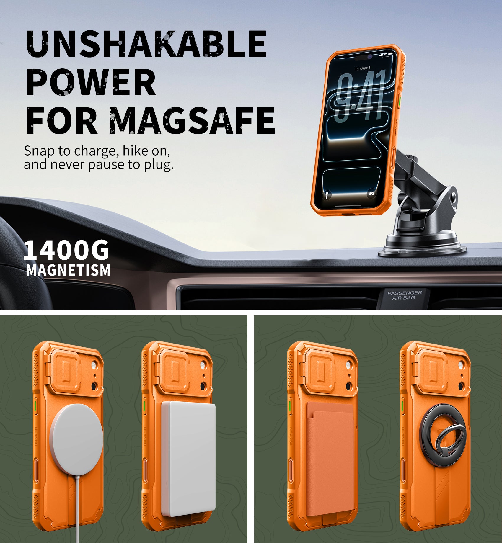 Dexnor Case for iPhone 17 Pro Max Built-in Flip Camera Cover Camera Control Cover Kickstand Compatible with MagSafe Heavy-Duty Rugged Shockproof Magnetic Phone Cover 6.9 inch