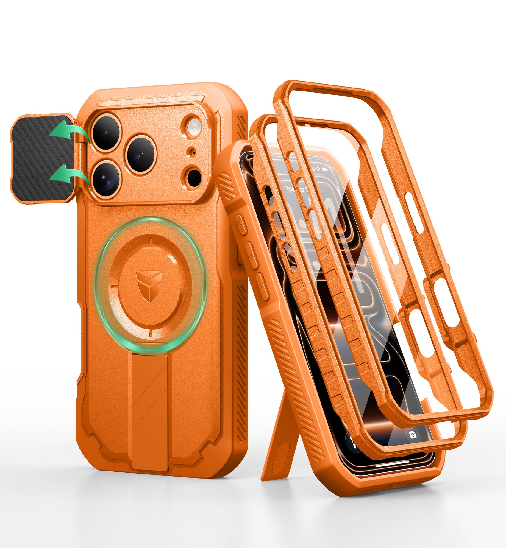 Dexnor Case For iPhone 17 Pro With Flip Camera Cover MagSafe Heavy-duty Shockproof Bumper Full Body Built-in Screen Protector 6.3 Inch