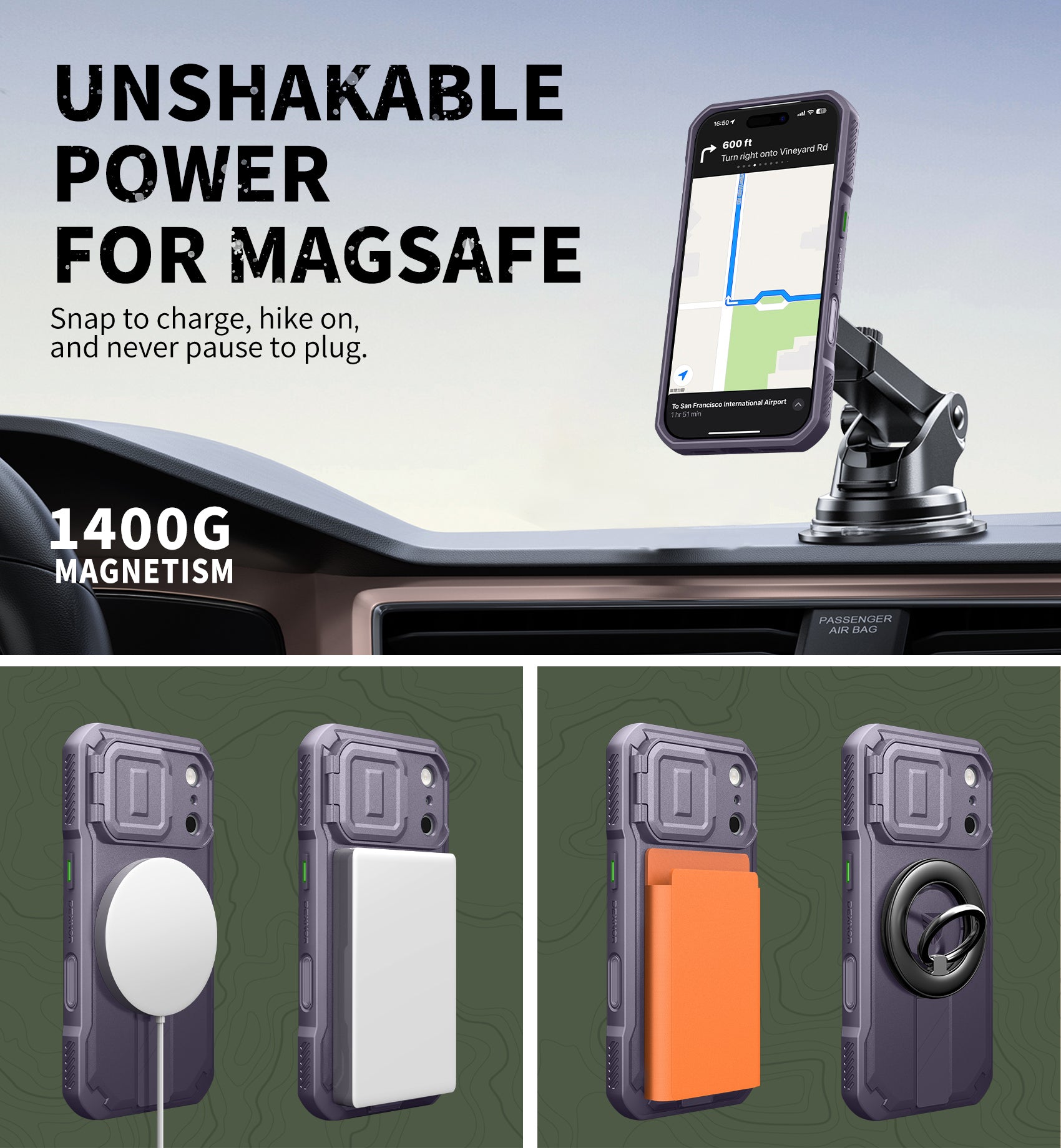 Dexnor Case for iPhone 17 Pro Built-in Flip Camera Cover Camera Control Cover Kickstand Compatible with MagSafe Heavy-Duty Rugged Shockproof Magnetic Phone Cover 6.3 inch