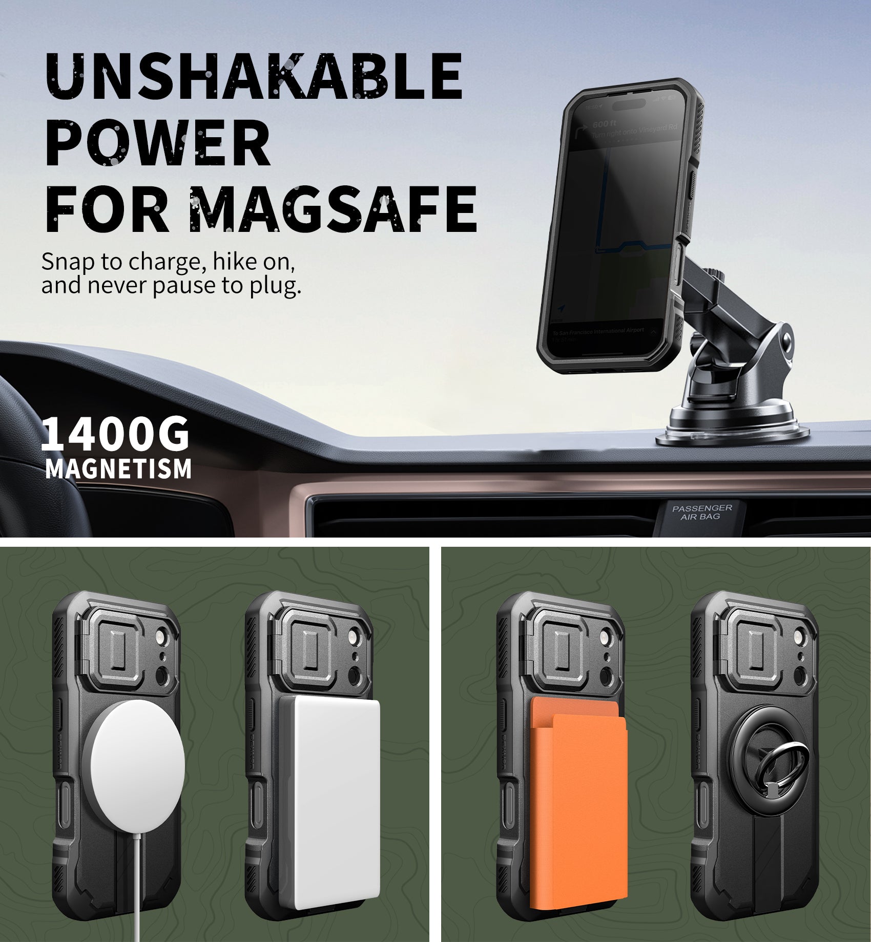 Dexnor Case for iPhone 17 Pro with Privacy Screen Protector 2 Front Frame Built-in Flip Camera Cover Kickstand Compatible with MagSafe Heavy-Duty Rugged Shockproof 6.3 inch