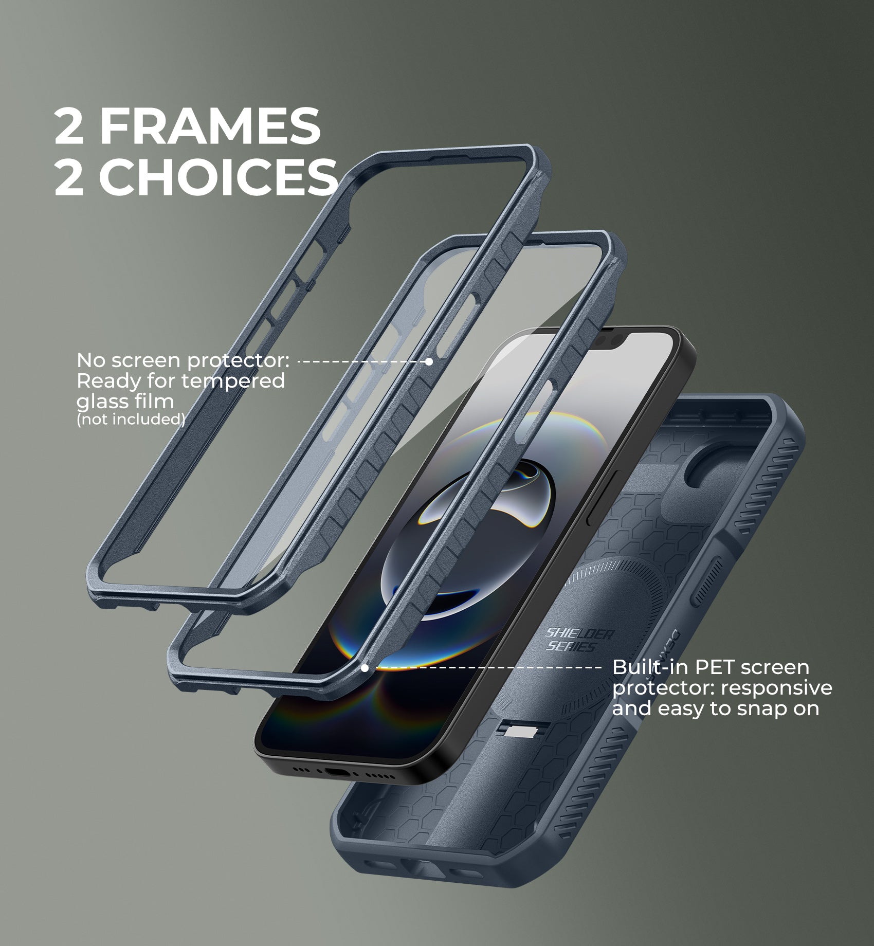 Dexnor Case for iPhone 17e 2 Front Frame Built-in Slide Camera Cover Kickstand Compatible with MagSafe Heavy-Duty with Screen Protector 6.1 inch
