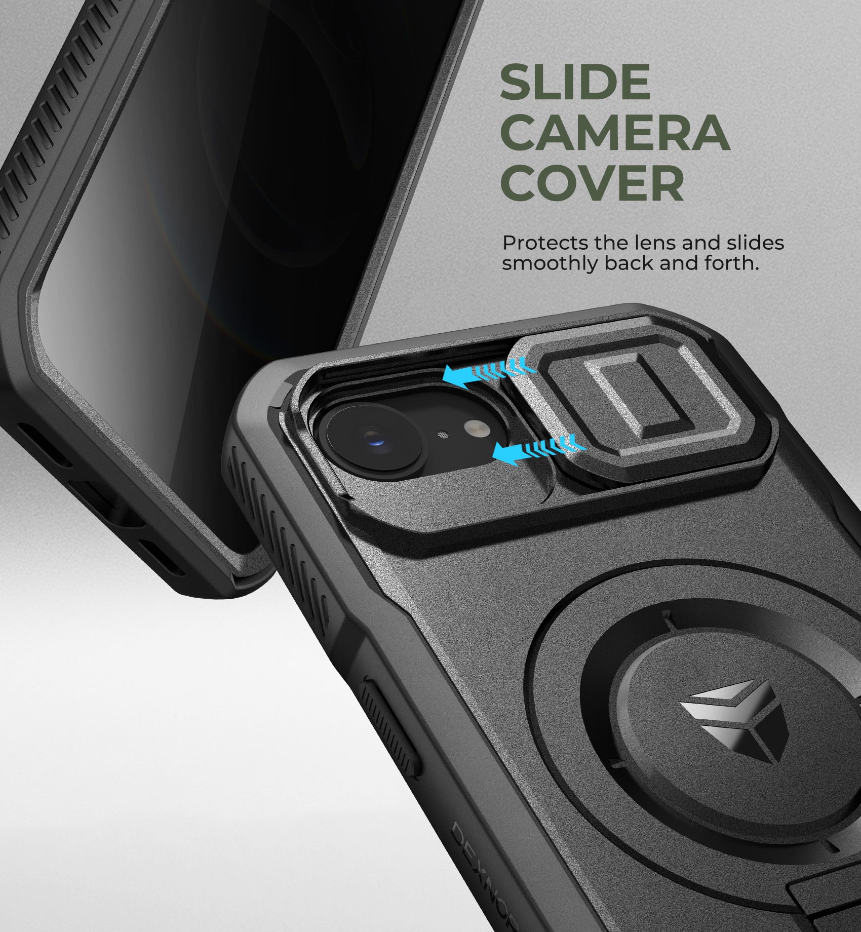 Dexnor Case for iPhone 17e with Privacy Screen Protector 2 Front Frame Built-in Magnetic Slide Camera Cover Kickstand Compatible with MagSafe Heavy Duty Shockproof 6.1 inch