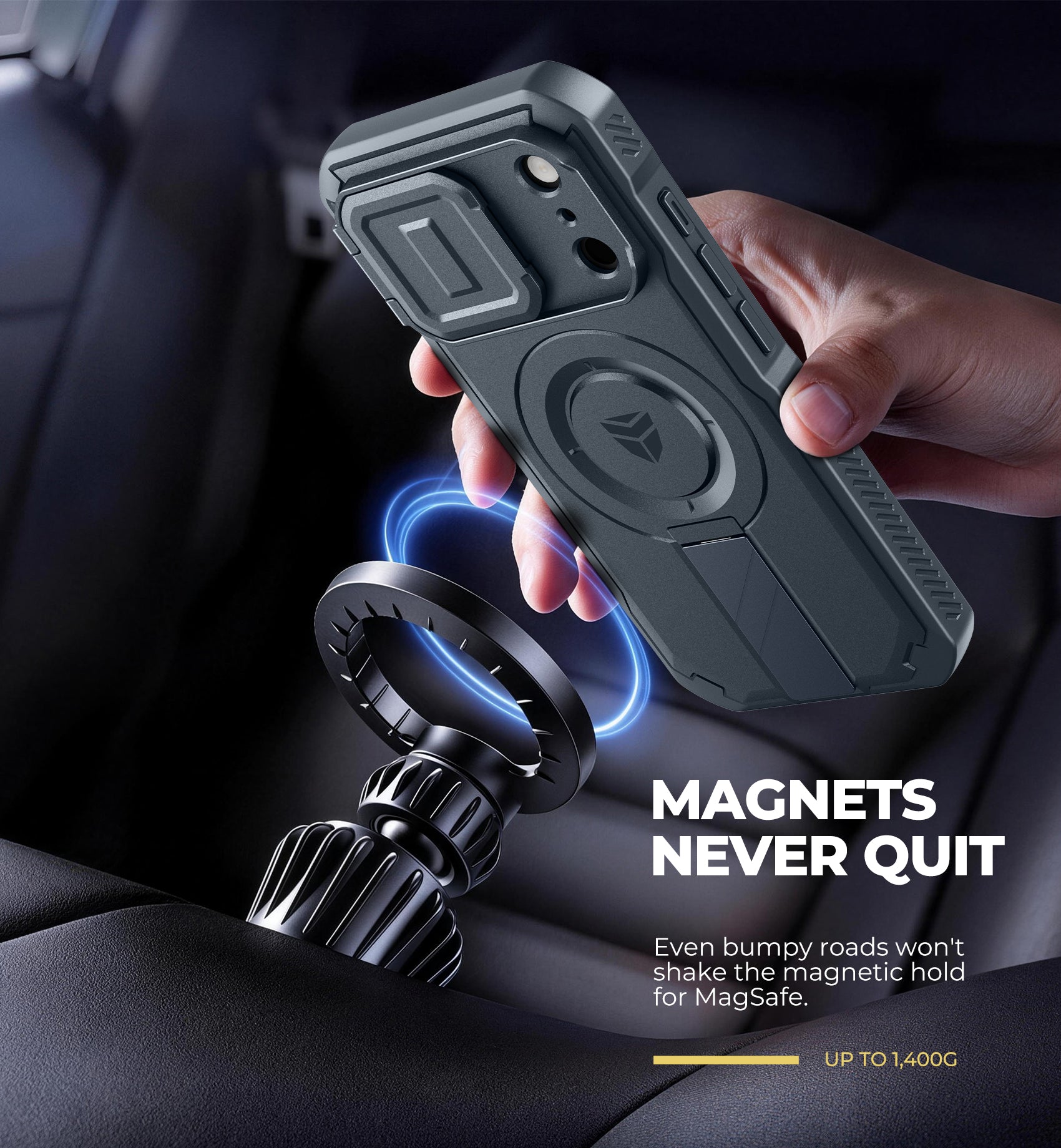 Dexnor Case for iPhone 18 Pro Flip Camera Cover Kickstand Camera Control Cover Compatible with MagSafe Heavy-Duty Rugged Shockproof Cover 6.3 inch