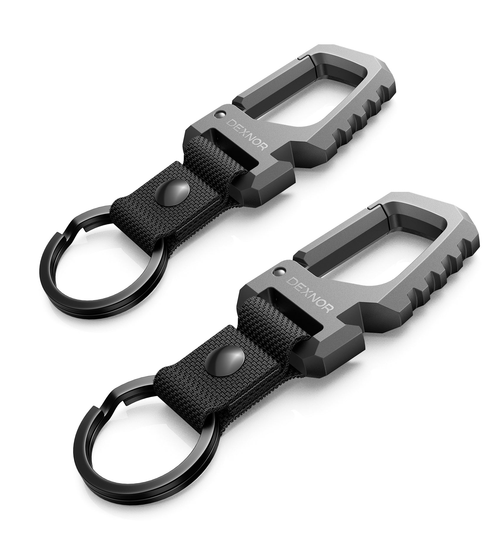 Dexnor Key Chain Bottle Opener Heavy Duty Carabiner Key Ring Clip Aerospace-grade Stainless Steel Car Key Fob Holder Organizer EDC Keychain Keyring Accessories for Men and Women