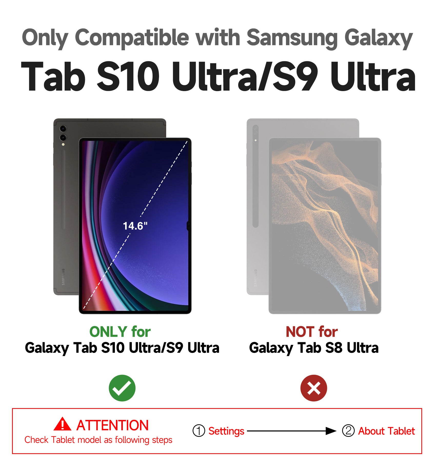 Dexnor Book Case For Samsung Galaxy Tab S10 Ultra Keyboard Cover With Trackpad Pen Holder Slim Bluetooth Black 14.6 Inch