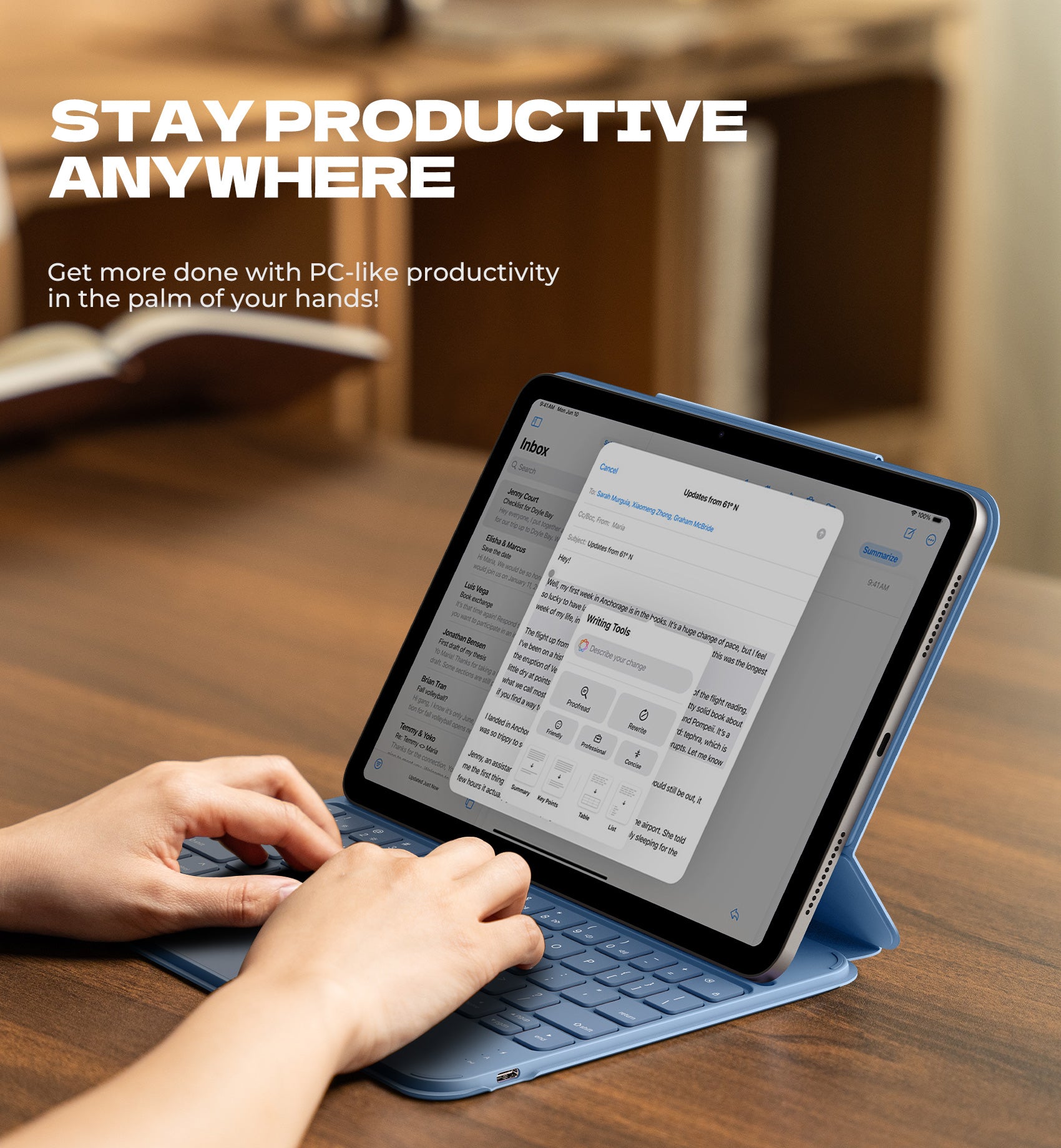 Dexnor Keyboard Case for iPad Air 11 inch M3 2025 with Keyboard Ultra-Thin Magnetic Detachable Trackpad Backlit