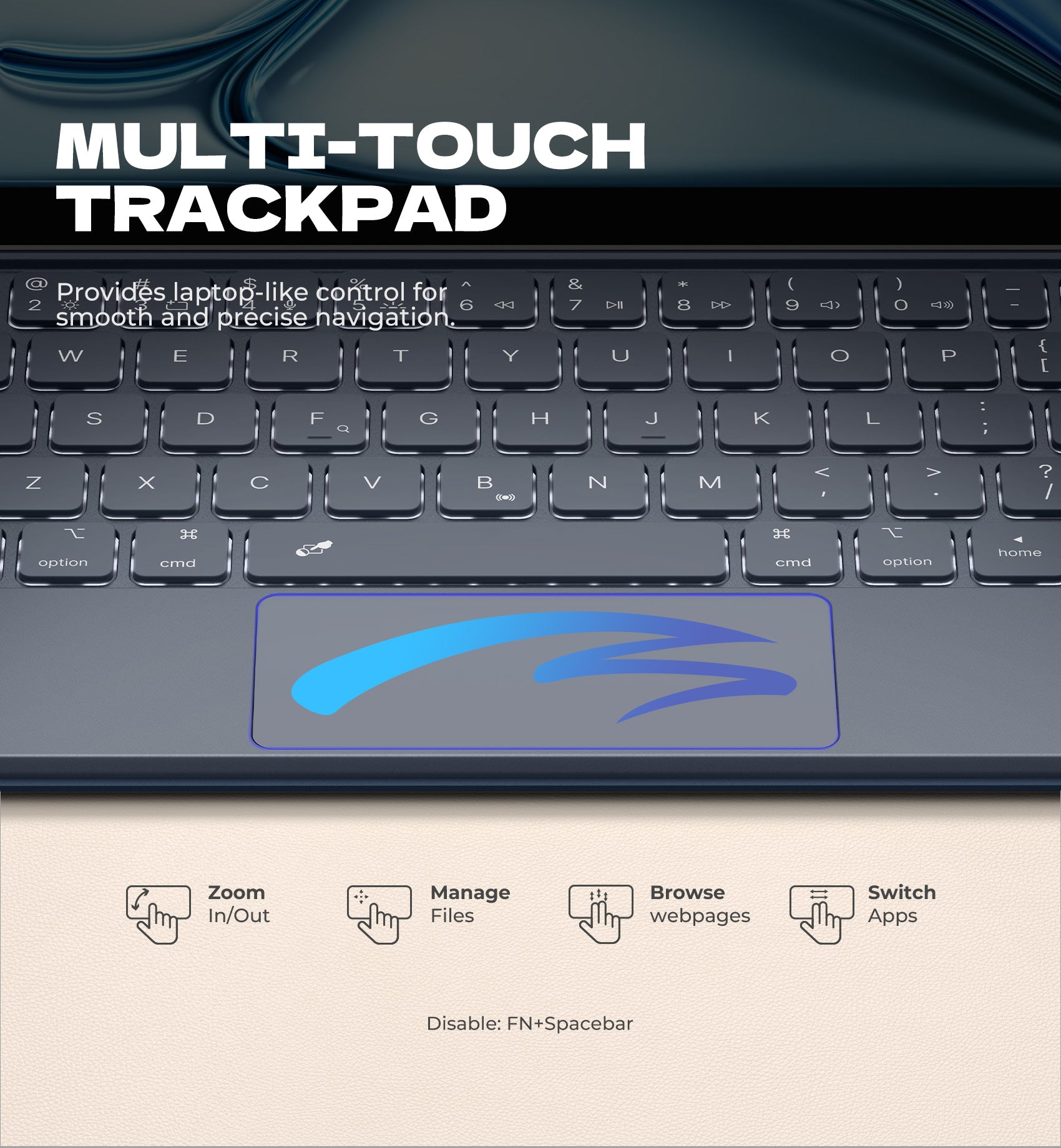 Dexnor Keyboard Case for iPad Air 11 inch M4 2026 with Keyboard Ultra-Thin Magnetic Detachable Trackpad Backlit(副本)