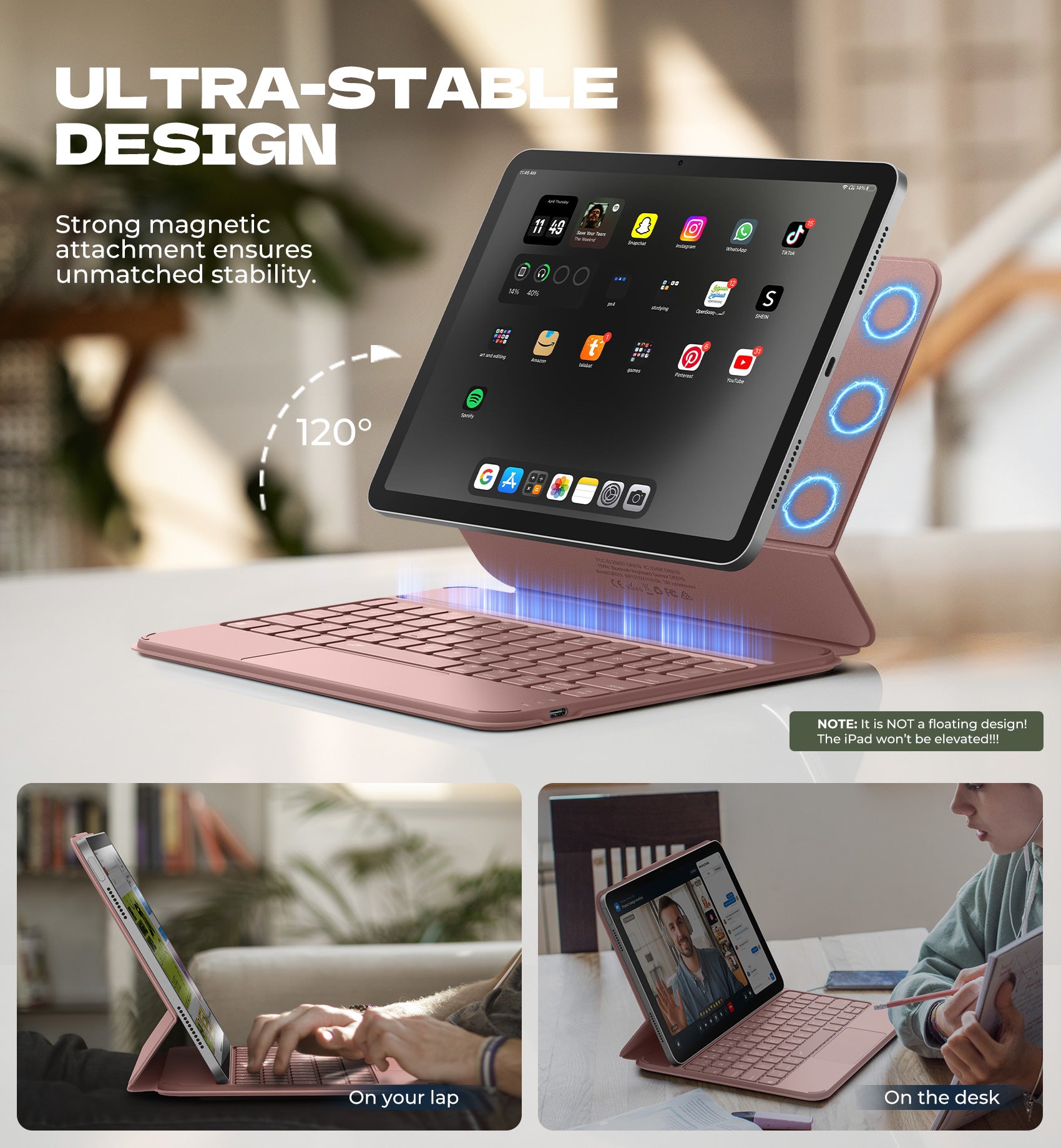 Dexnor Keyboard Case for iPad Air 11 inch M4 2026 with Keyboard Ultra-Thin Magnetic Detachable Trackpad Backlit(副本)
