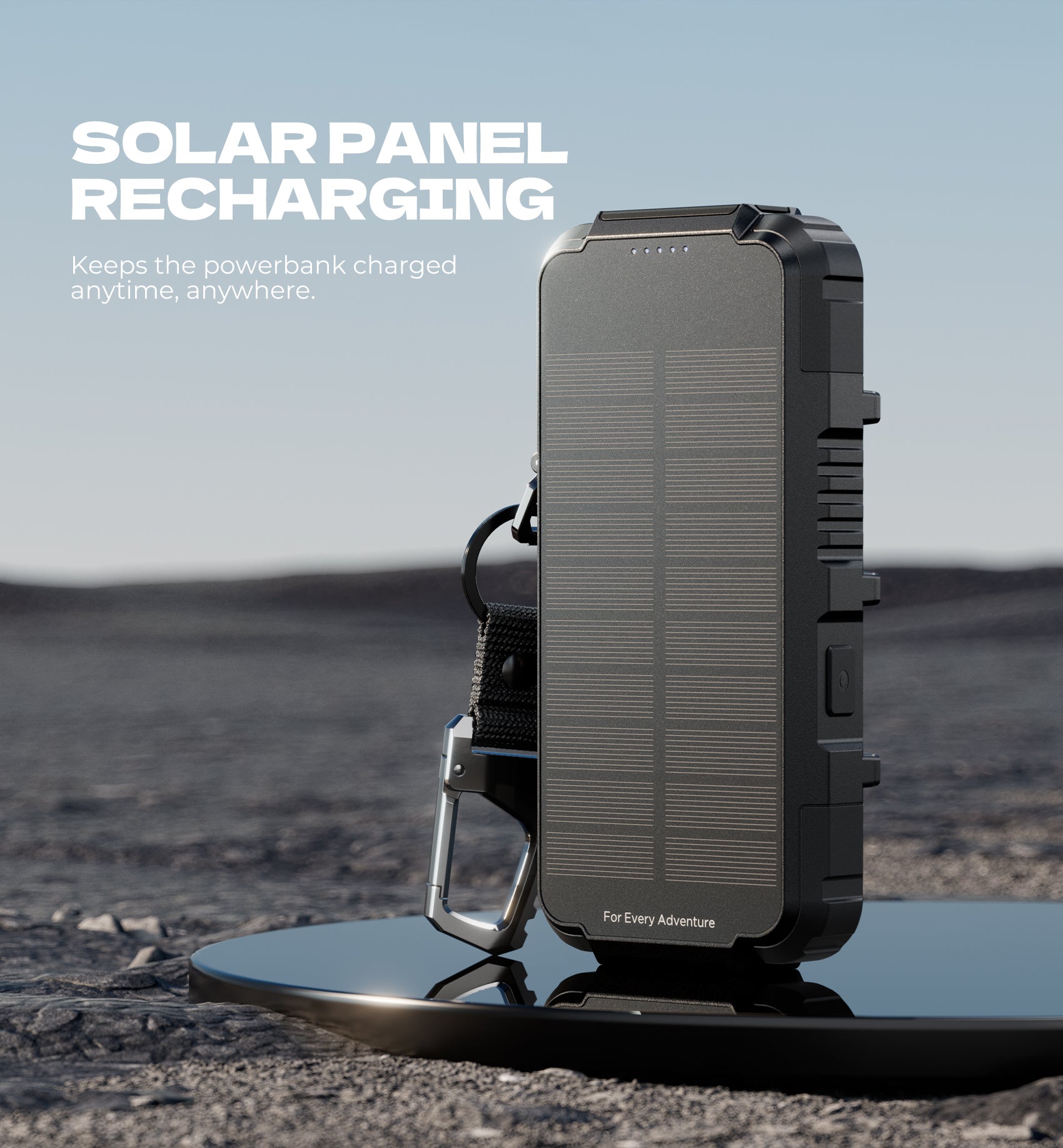 Dexnor Solar Charger Power Bank 27,000mAh, 65W PD3.0 Fast Charging Powerbank Wireless Chargers Flashlight and Carabiner MagSafe