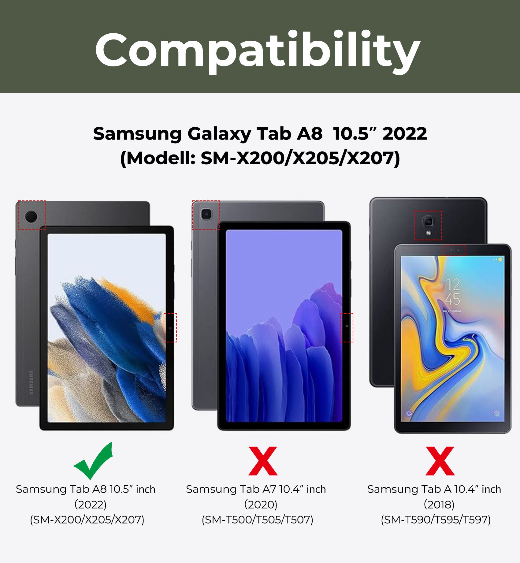 Dexnor Tablet Case for Samsung Galaxy Tab A8 With Screen Protector Full Body Bumper Kickstand Heavy-duty Shockproof Rugged Pen Holder Cover.