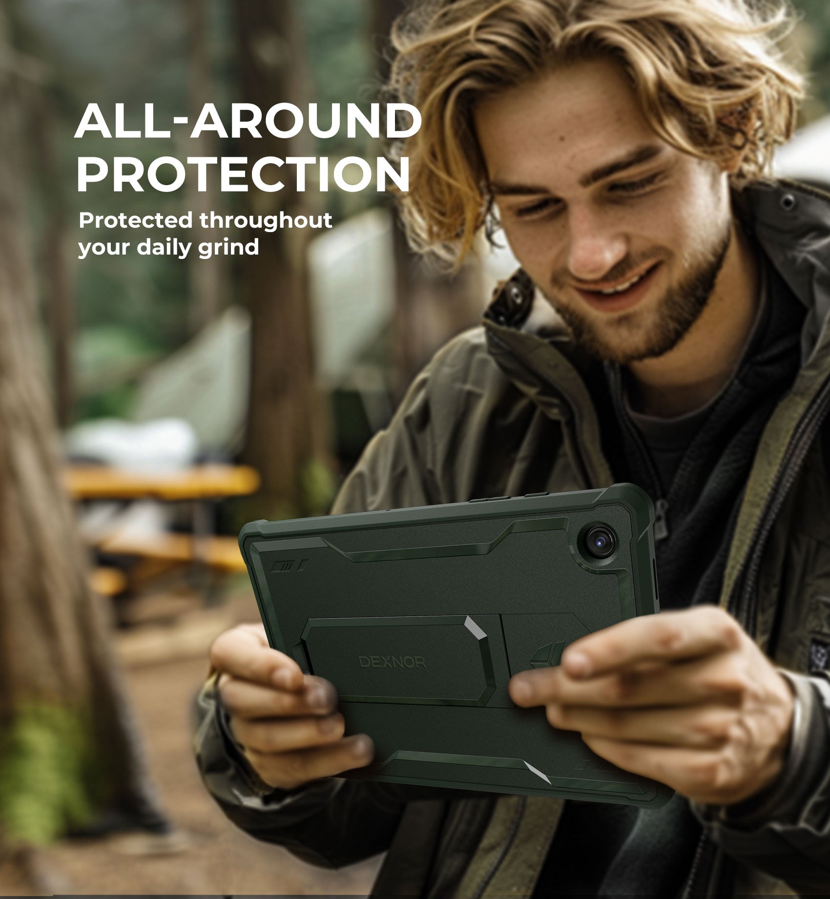 Dexnor Tablet Case for Samsung Galaxy Tab A8 With Screen Protector Full Body Bumper Kickstand Heavy-duty Shockproof Rugged Pen Holder Cover.