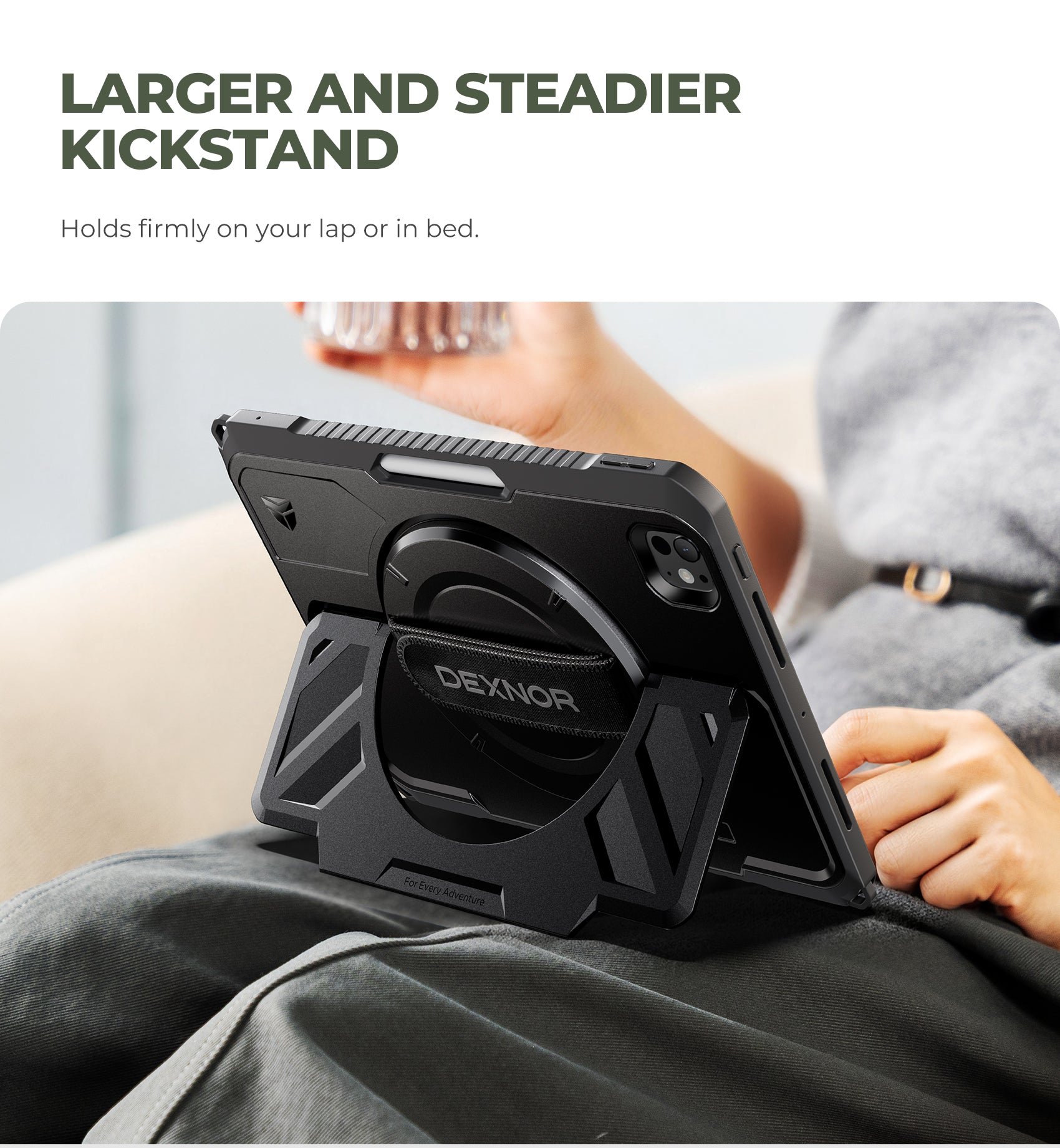 Dexnor Tablet Case for iPad Pro 11 inch M5 2025/M4 2024, Rugged with 360° Rotating Hand Strap Screen Protector Pencil Holder Shockproof Full-Body Cover