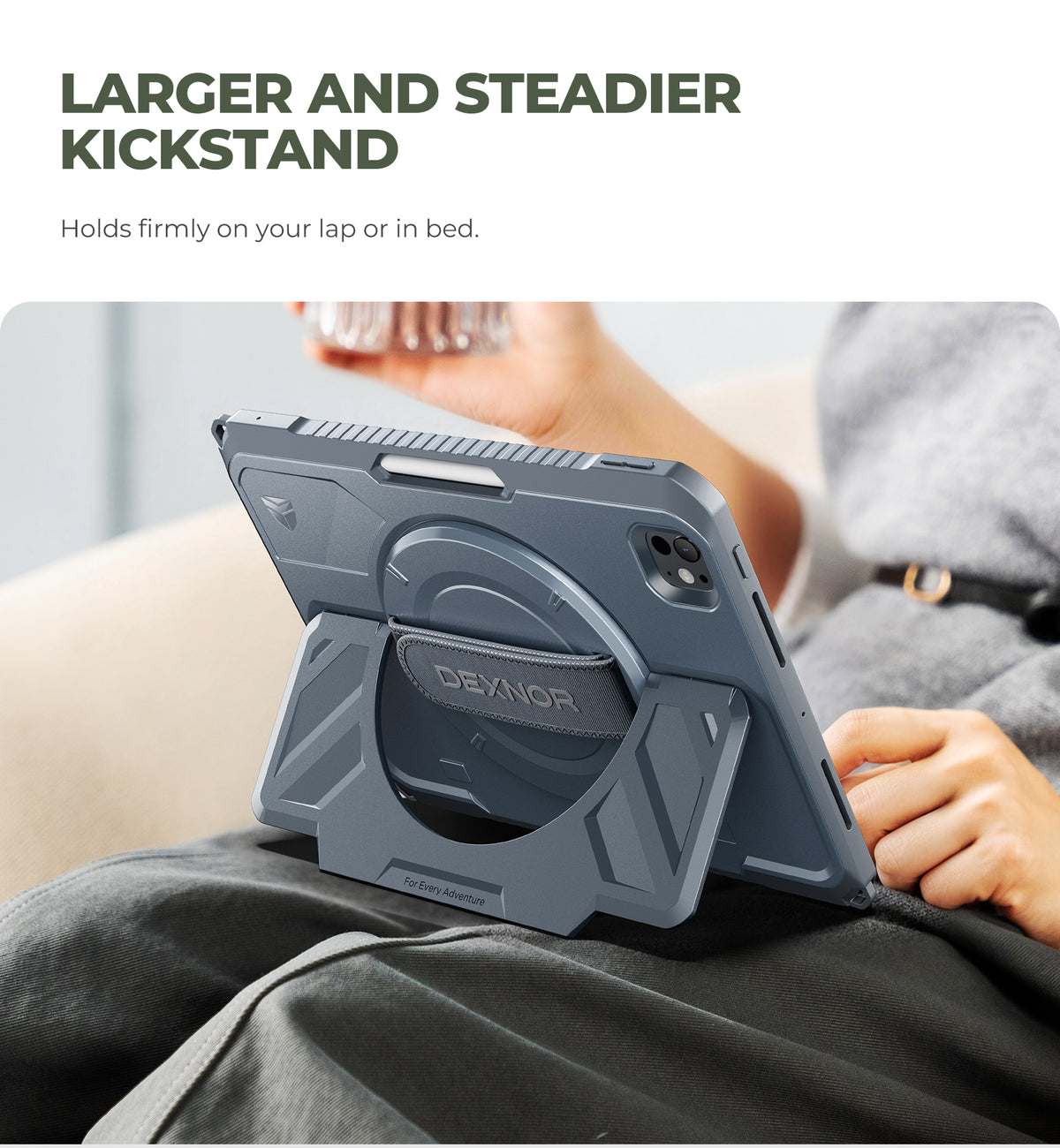 Dexnor Tablet Case for iPad Pro 11 inch M5 2025/M4 2024, Rugged with 360° Rotating Hand Strap Screen Protector Pencil Holder Shockproof Full-Body Cover