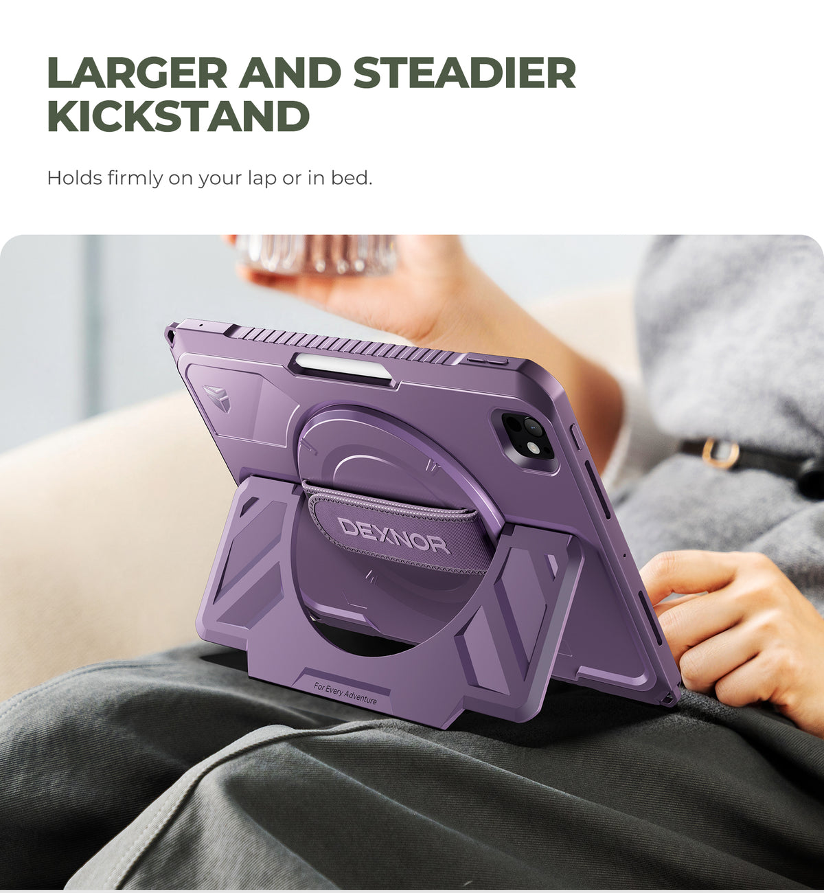 Dexnor Tablet Case for iPad Pro 11 inch M5 2025/M4 2024, Rugged with 360° Rotating Hand Strap Screen Protector Pencil Holder Shockproof Full-Body Cover