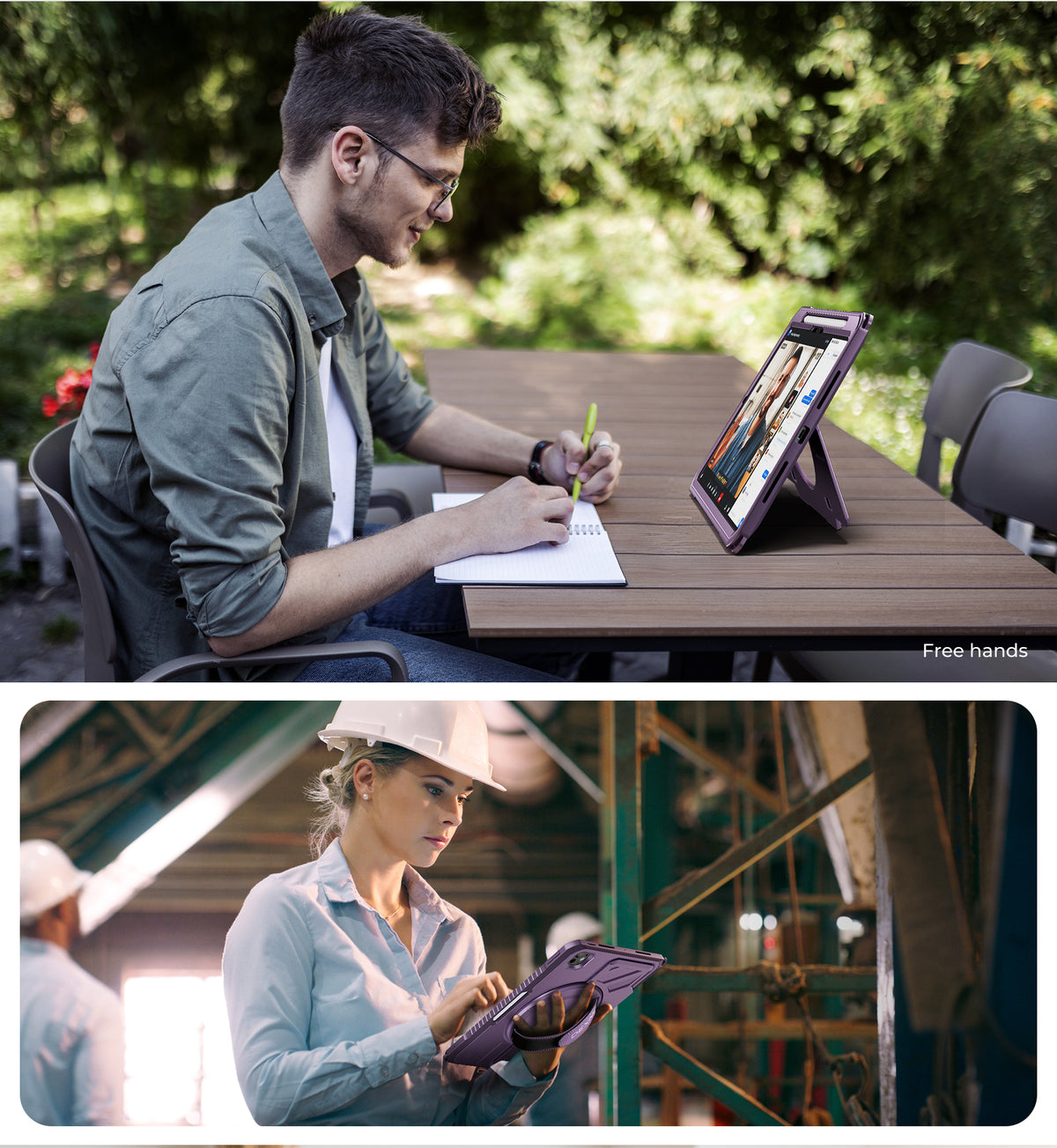 Dexnor Tablet Case for iPad Pro 11 inch M5 2025/M4 2024, Rugged with 360° Rotating Hand Strap Screen Protector Pencil Holder Shockproof Full-Body Cover