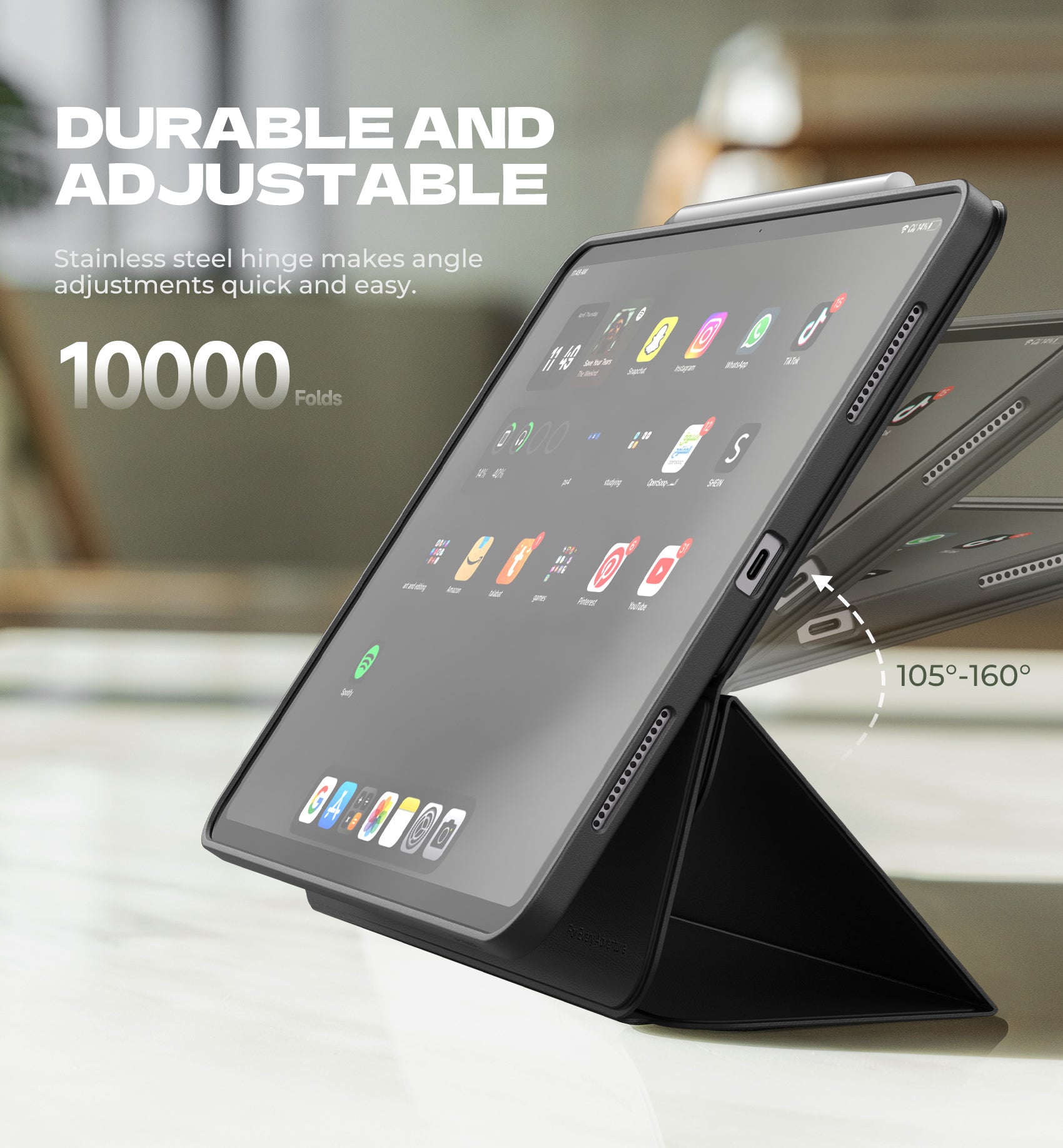 Dexnor Tablet Case for iPad Pro 13 Inch (M5/M4) 2025/2024 Magnetic Floating Removable Protective Cover Adjustable Portrait/Landscape Stand with Raised Screen View Multiple Angles