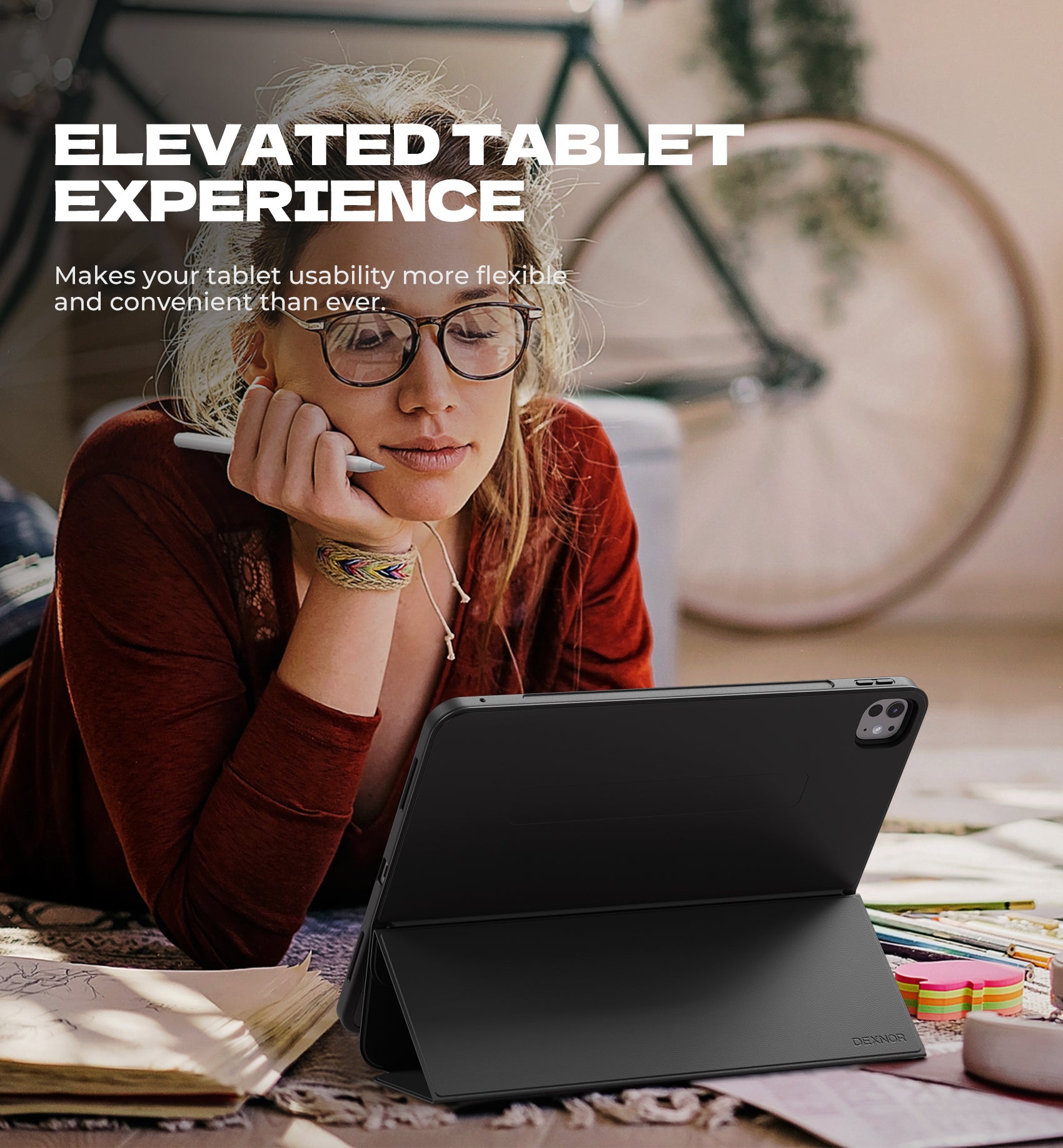 Dexnor Tablet Case for iPad Pro 13 Inch (M5/M4) 2025/2024 Magnetic Floating Removable Protective Cover Adjustable Portrait/Landscape Stand with Raised Screen View Multiple Angles