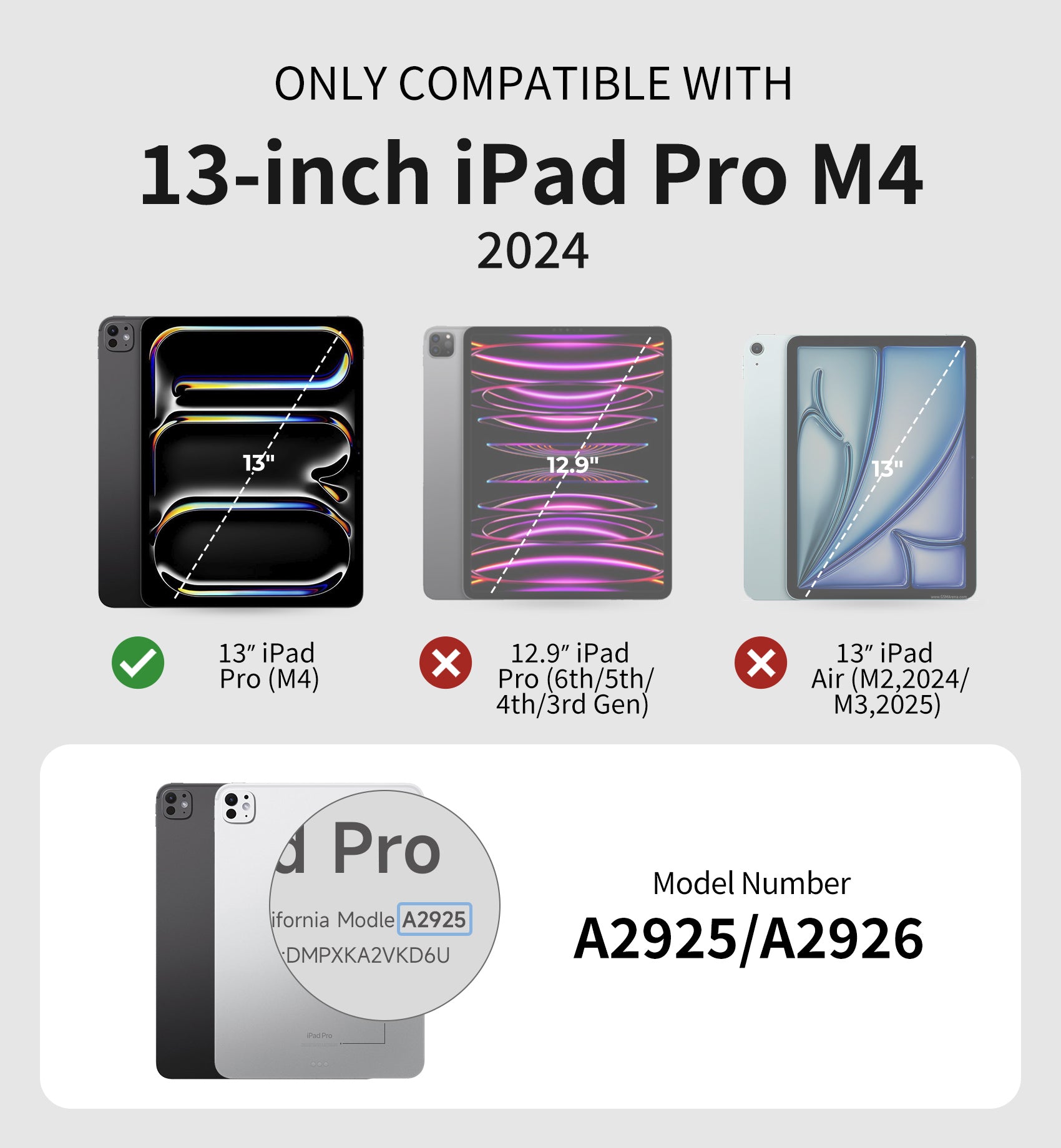 Dexnor Tablet Case for iPad Pro 13 Inch (M5/M4) 2025/2024 Magnetic Floating Removable Protective Cover Adjustable Portrait/Landscape Stand with Raised Screen View Multiple Angles