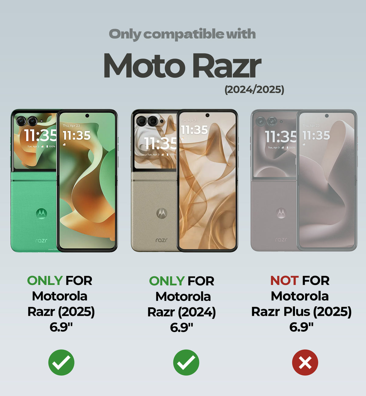 Dexnor Case for Motorola Moto Razr 2024 Bulit in Dual Kickstands Hinge Protection Cover Heavy Duty Full Body Rugged Shockproof Protection with Screen Protector 6.9 inch