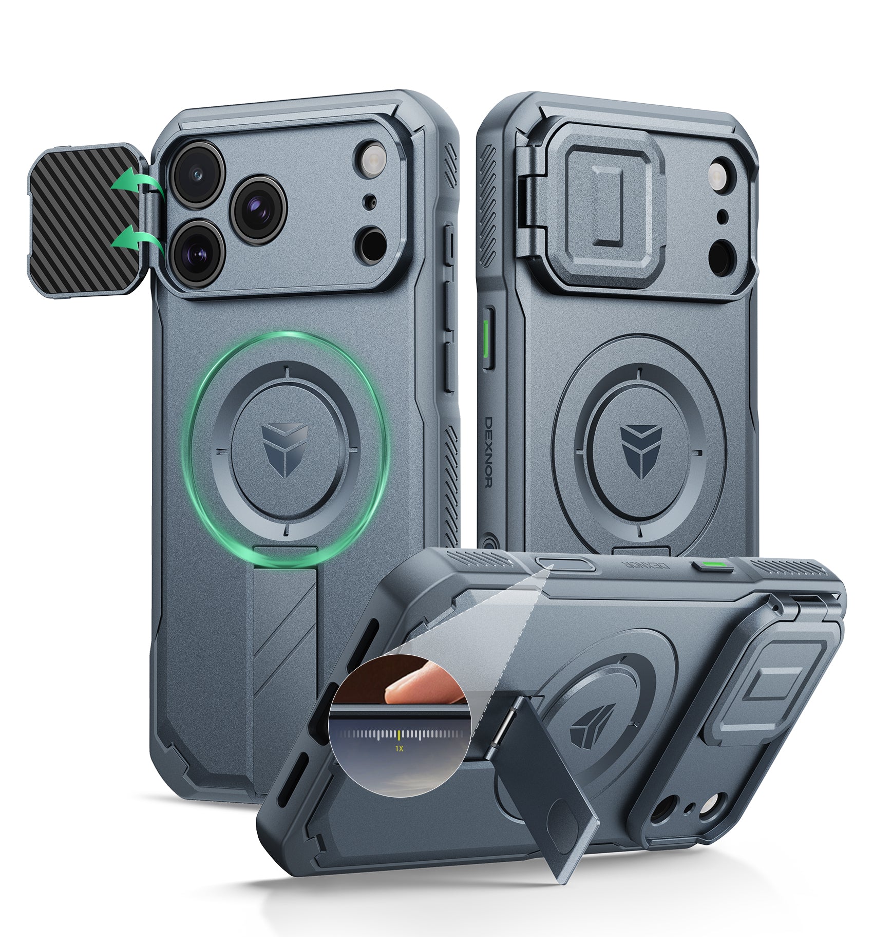 Dexnor Case for iPhone 18 Pro Max Flip Camera Cover Kickstand Camera Control Cover Compatible with MagSafe Heavy-Duty Rugged Shockproof Cover 6.9 inch