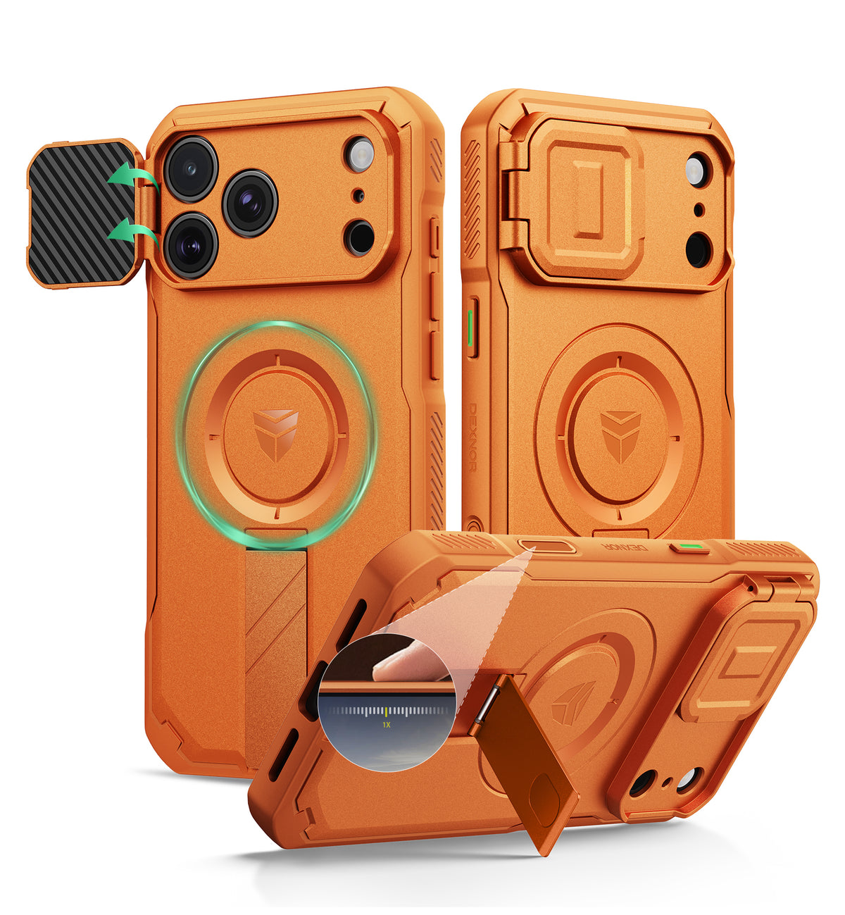 Dexnor Case for iPhone 18 Pro Max Flip Camera Cover Kickstand Camera Control Cover Compatible with MagSafe Heavy-Duty Rugged Shockproof Cover 6.9 inch