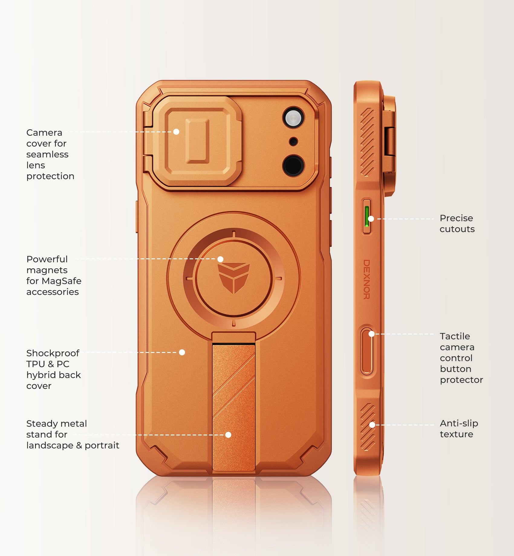 Dexnor Case for iPhone 18 Pro Max Flip Camera Cover Kickstand Camera Control Cover Compatible with MagSafe Heavy-Duty Rugged Shockproof Cover 6.9 inch