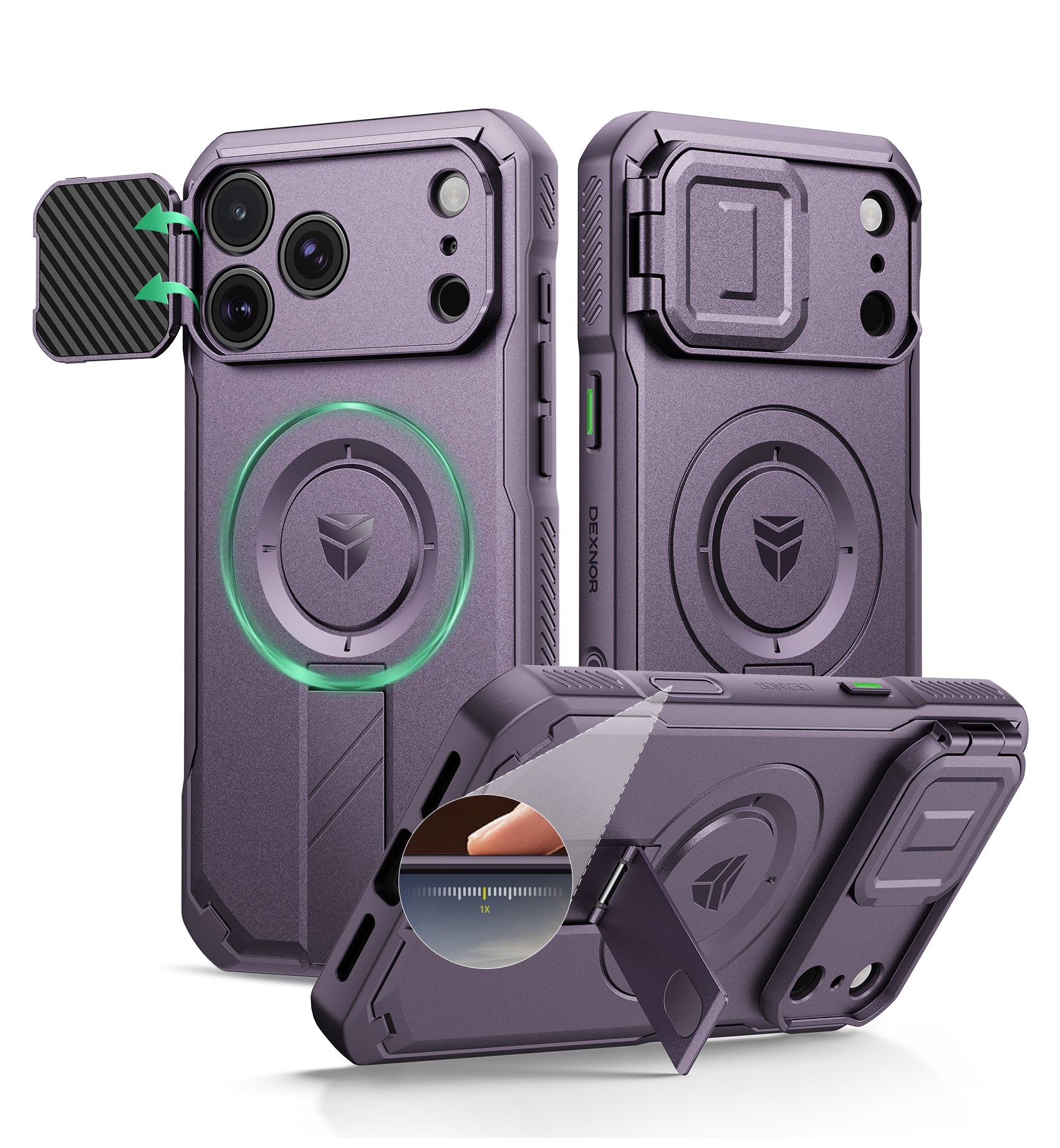 Dexnor Case for iPhone 18 Pro Max Flip Camera Cover Kickstand Camera Control Cover Compatible with MagSafe Heavy-Duty Rugged Shockproof Cover 6.9 inch