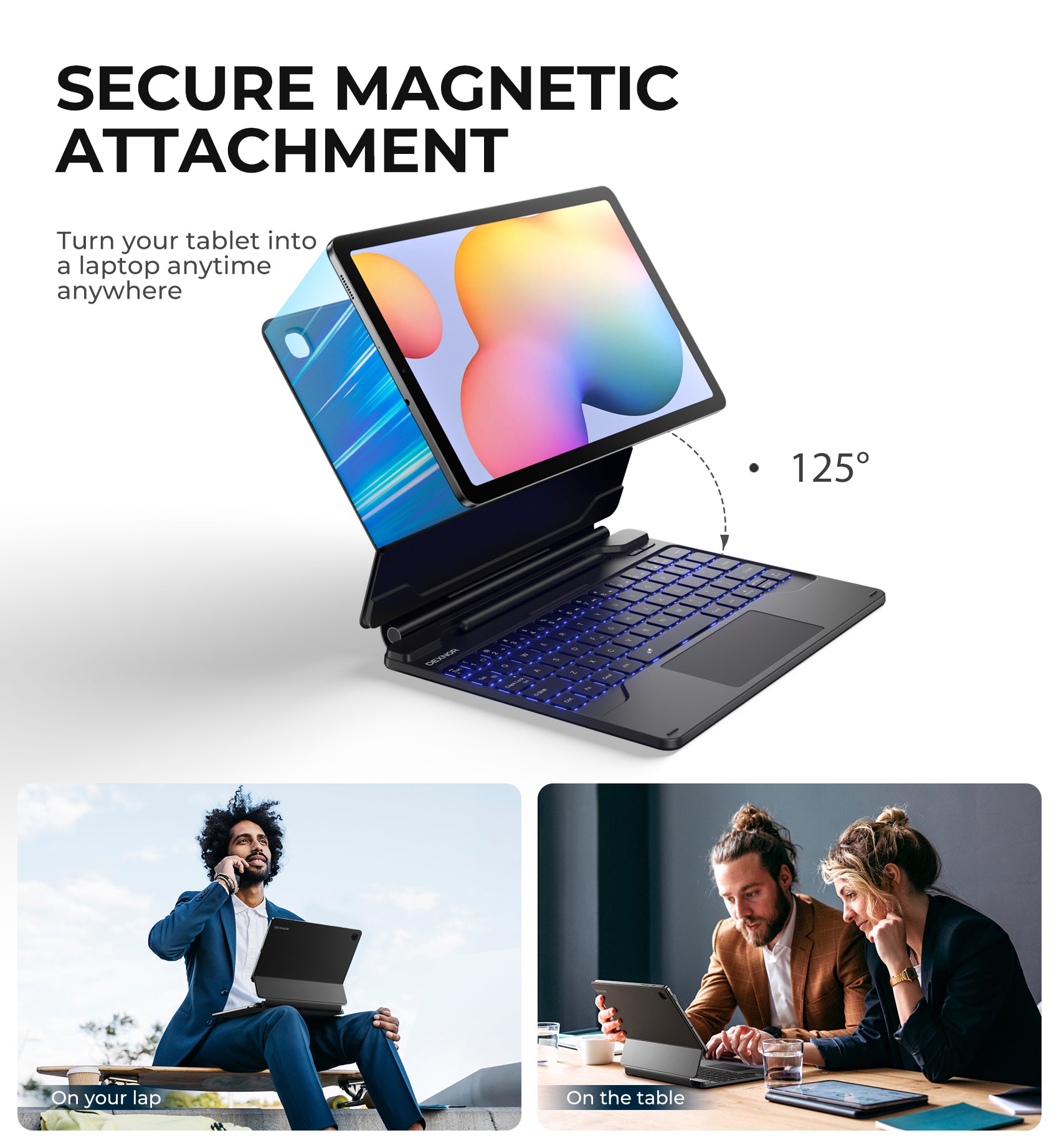 For Samsung Galaxy Tab S6 Lite 10.4 Inch Case with Keyboard Magnetic Floating Cantilever Stand Multi-Touch Trackpad
