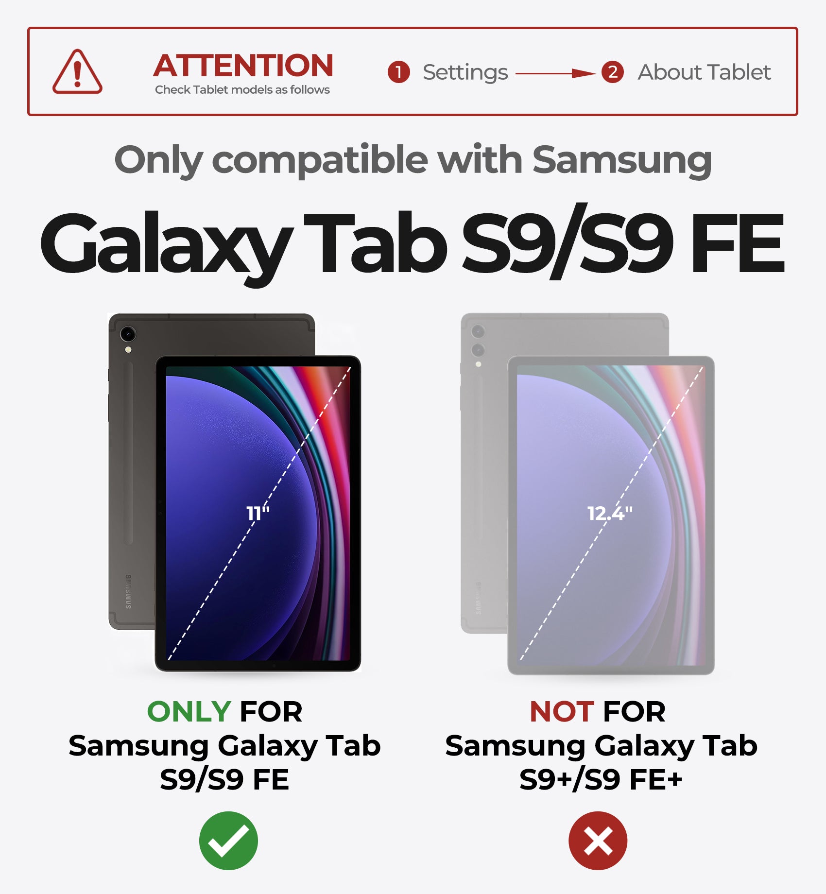 For Samsung Galaxy Tab S9 11"/ S9 FE 5G 10.9" Case with Keyboard Magnetic Floating Cantilever Stand