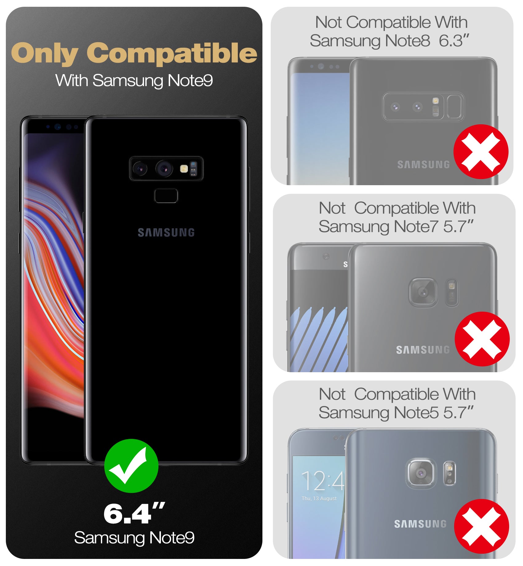 Dexnor Case for Samsung Galaxy Note 9 With Single Screen Protector Full Body Bumper Kickstand Heavy-duty Shockproof Rugged Cover.