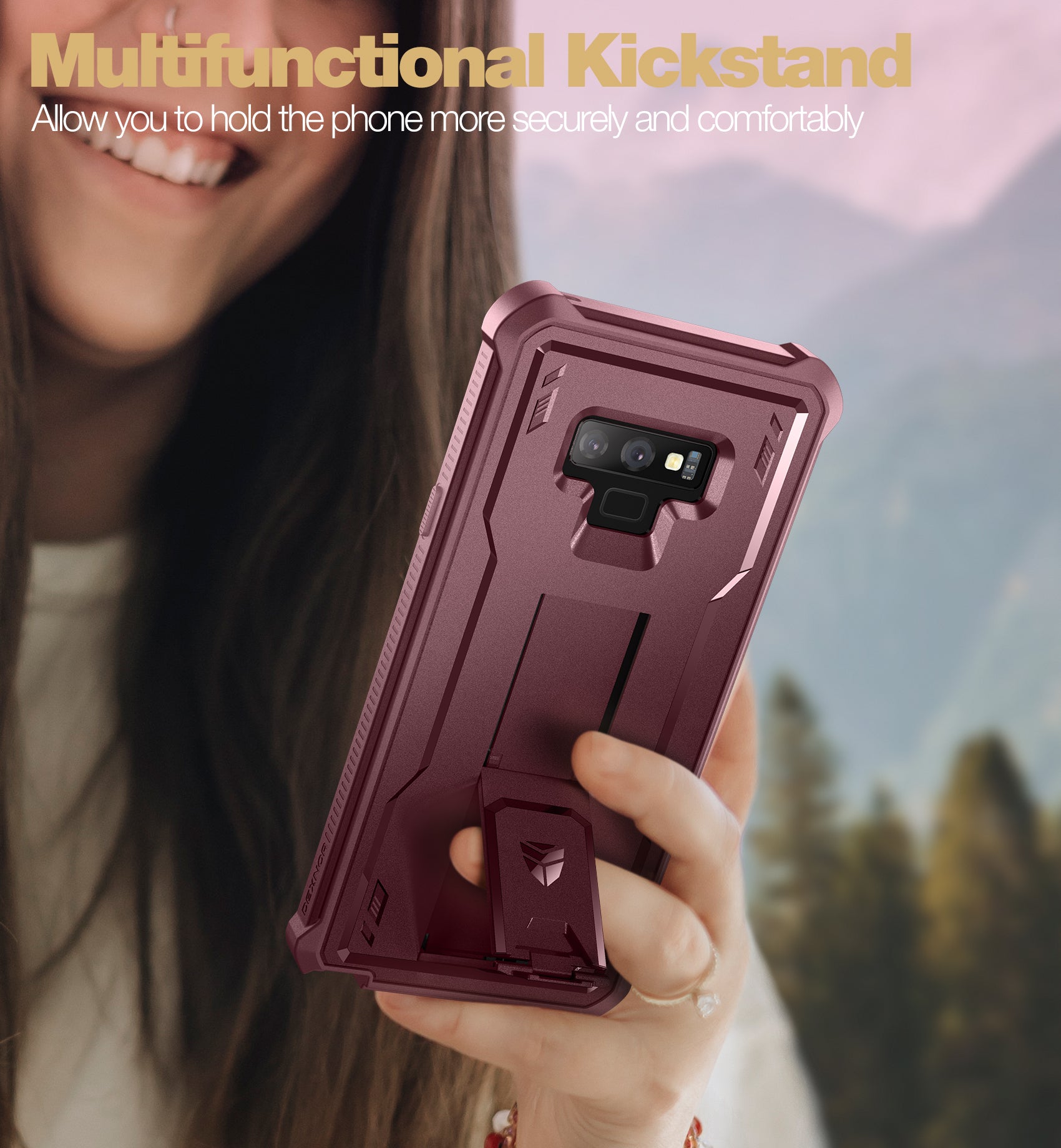 Dexnor Case for Samsung Galaxy Note 9 With Single Screen Protector Full Body Bumper Kickstand Heavy-duty Shockproof Rugged Cover.