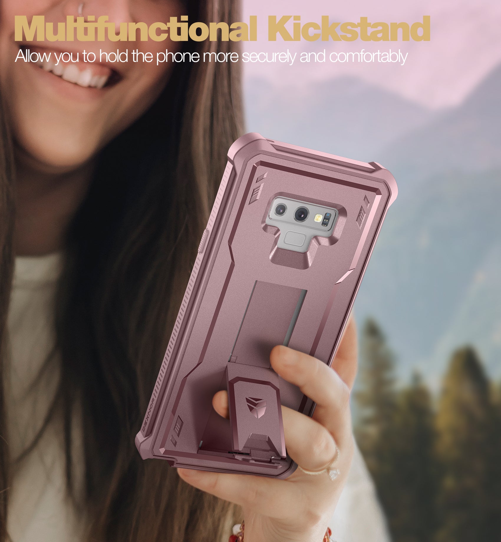Dexnor Case for Samsung Galaxy Note 9 With Single Screen Protector Full Body Bumper Kickstand Heavy-duty Shockproof Rugged Cover.