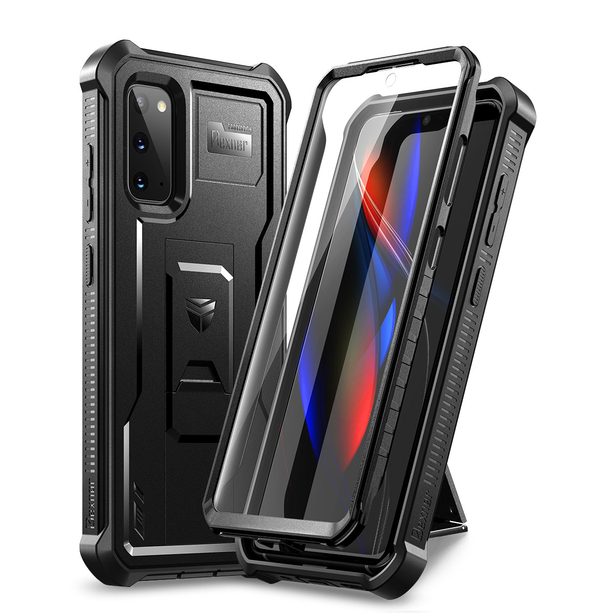 Dexnor Case for Samsung Galaxy S20 With Single Screen Protector Full Body Bumper Kickstand Heavy-duty Shockproof Rugged Cover.