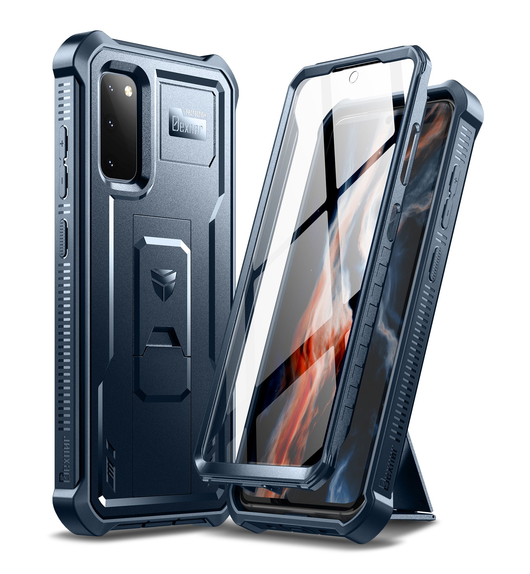 Dexnor Case for Samsung Galaxy S20 With Single Screen Protector Full Body Bumper Kickstand Heavy-duty Shockproof Rugged Cover.