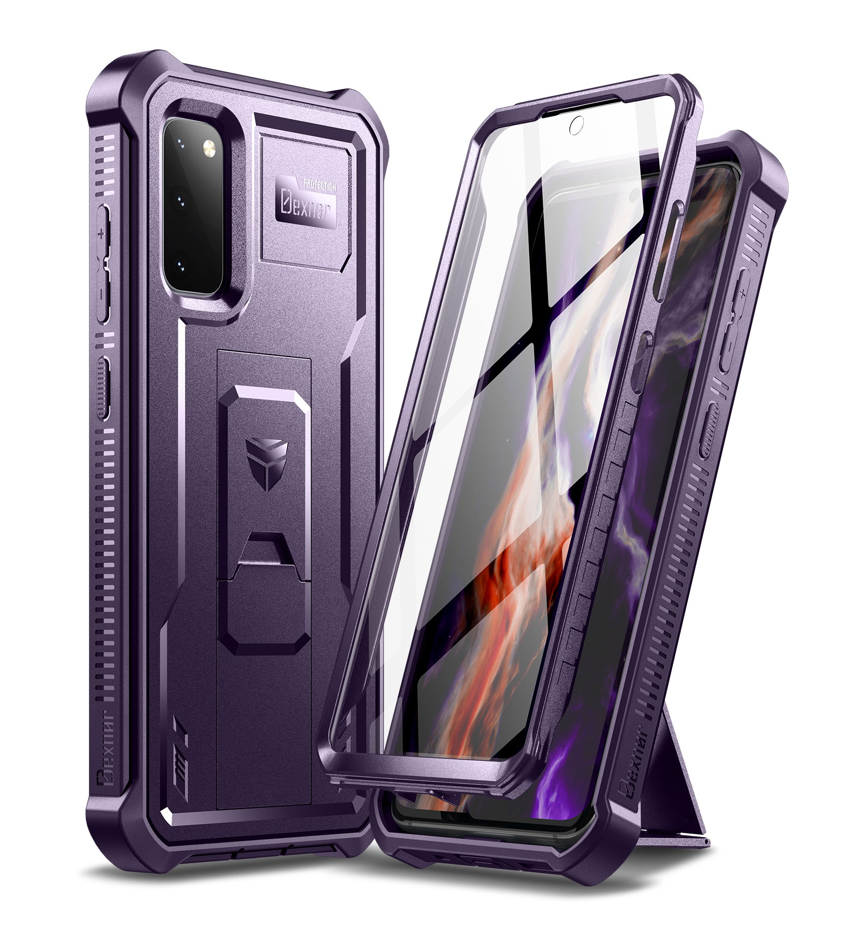 Dexnor Case for Samsung Galaxy S20 With Single Screen Protector Full Body Bumper Kickstand Heavy-duty Shockproof Rugged Cover.