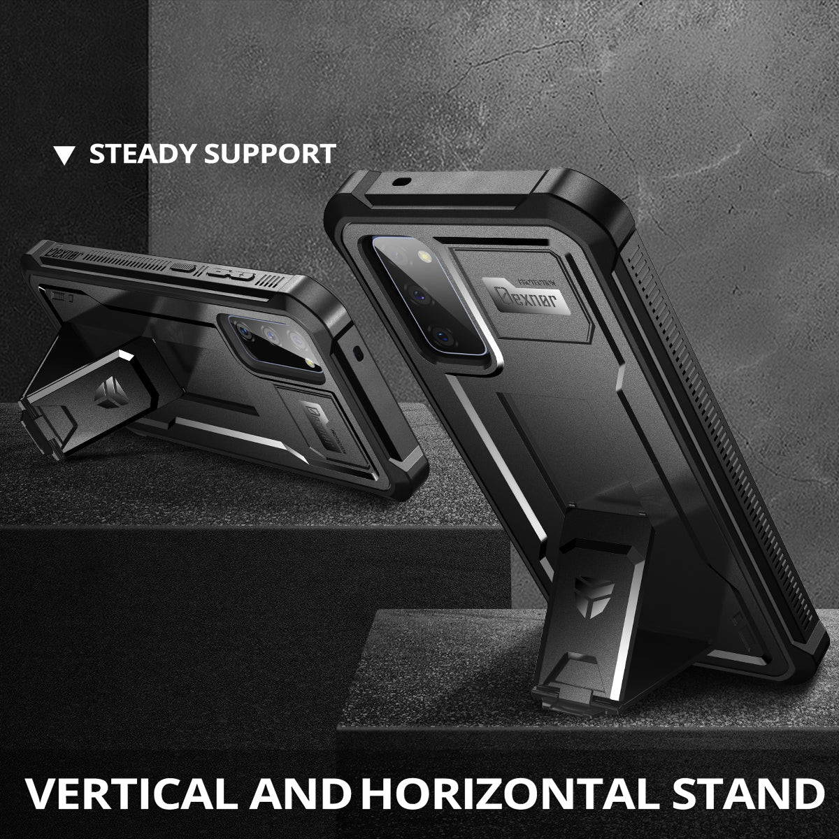 Dexnor Case for Samsung Galaxy S20 FE With Single Screen Protector Full Body Bumper Kickstand Heavy-duty Shockproof Rugged Cover