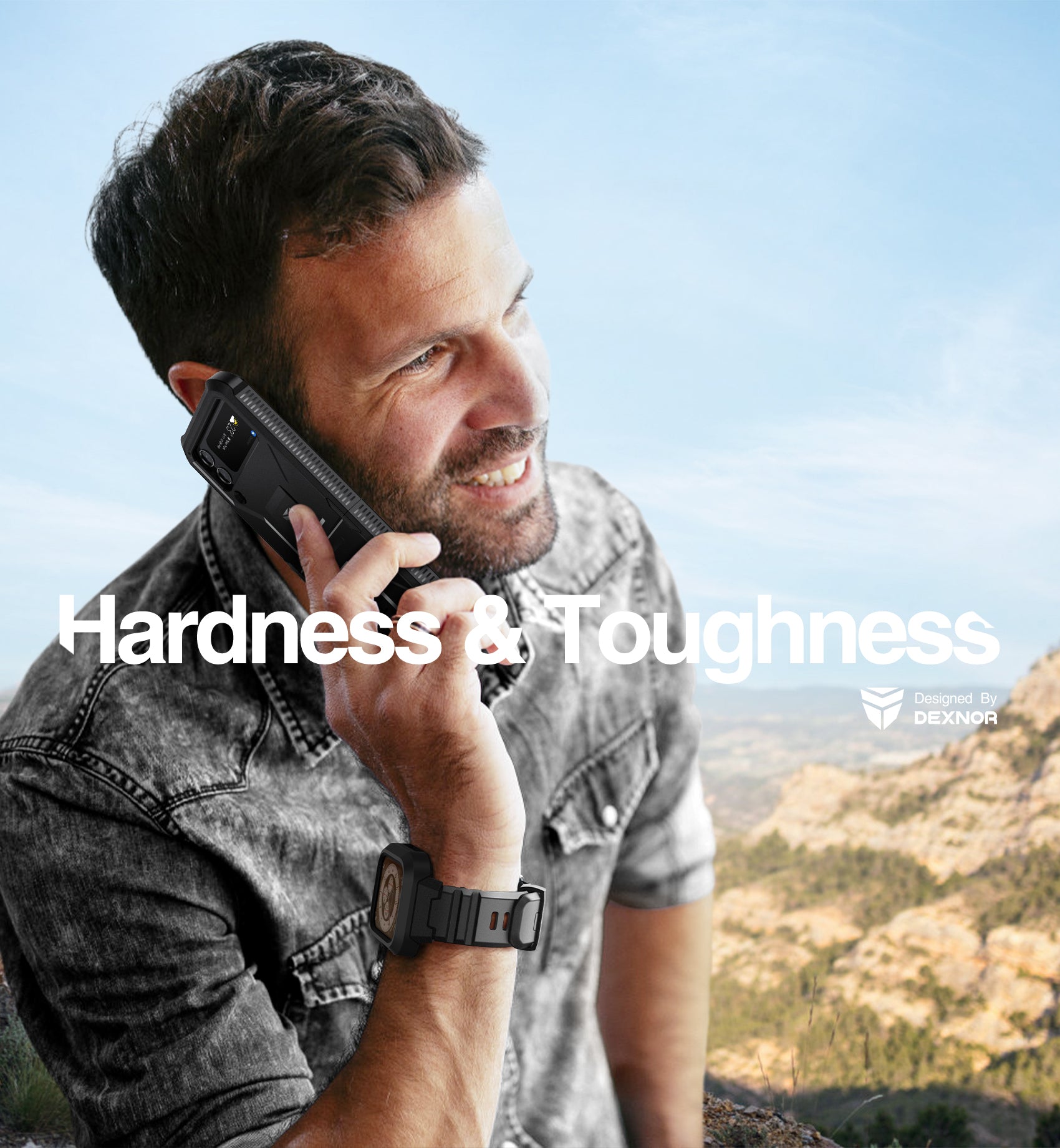 Dexnor Case for Samsung Galaxy Z Flip 4  Hinge Coverage With Screen Protector Full Body Bumper Kickstand Hinge Coverage Shockproof Rugged  Cover