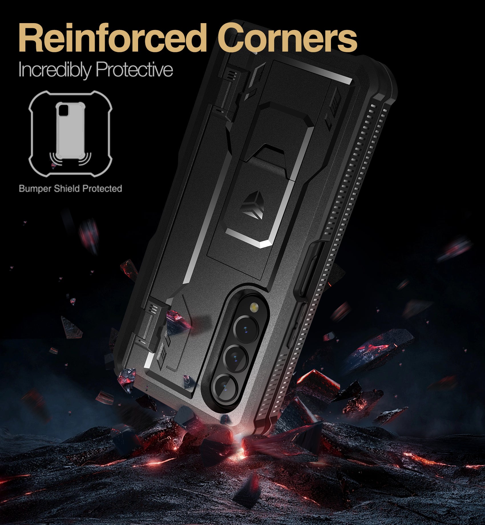 Dexnor Case for Samsung Galaxy Z Fold 3 With Hinge Coverage Screen Protector Full Body Bumper Kickstand Heavy-duty Shockproof Rugged Cover.