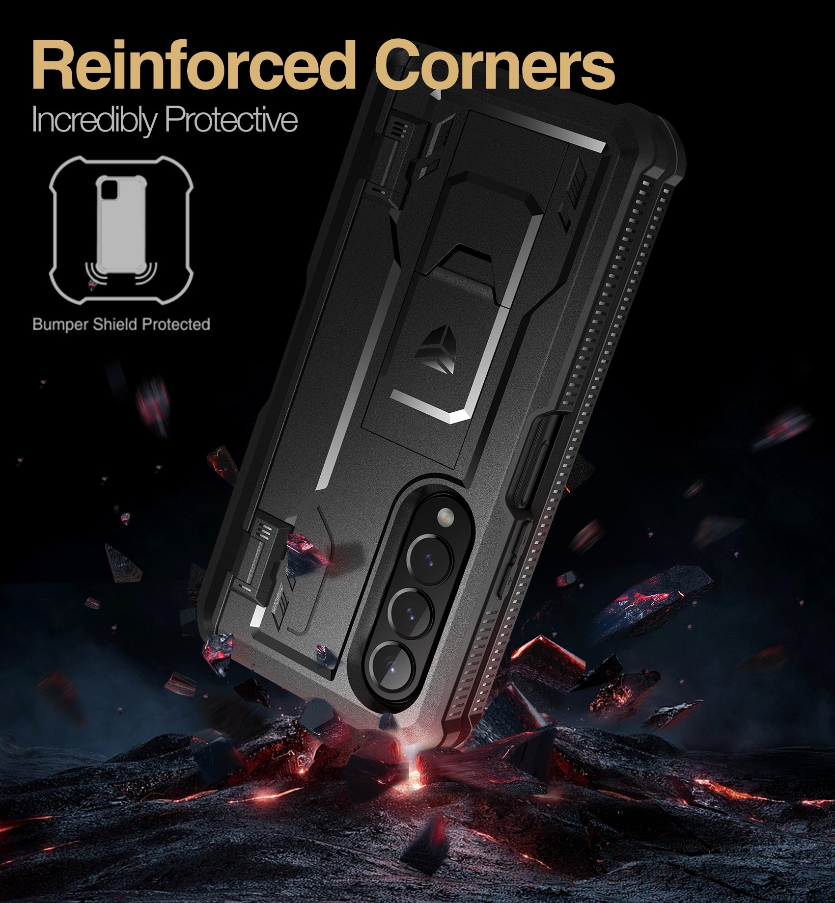 Dexnor Case for Samsung Galaxy Z Fold 4 With Hinge Coverage Screen Protector Full Body Bumper Kickstand Heavy-duty Shockproof Rugged Cover.