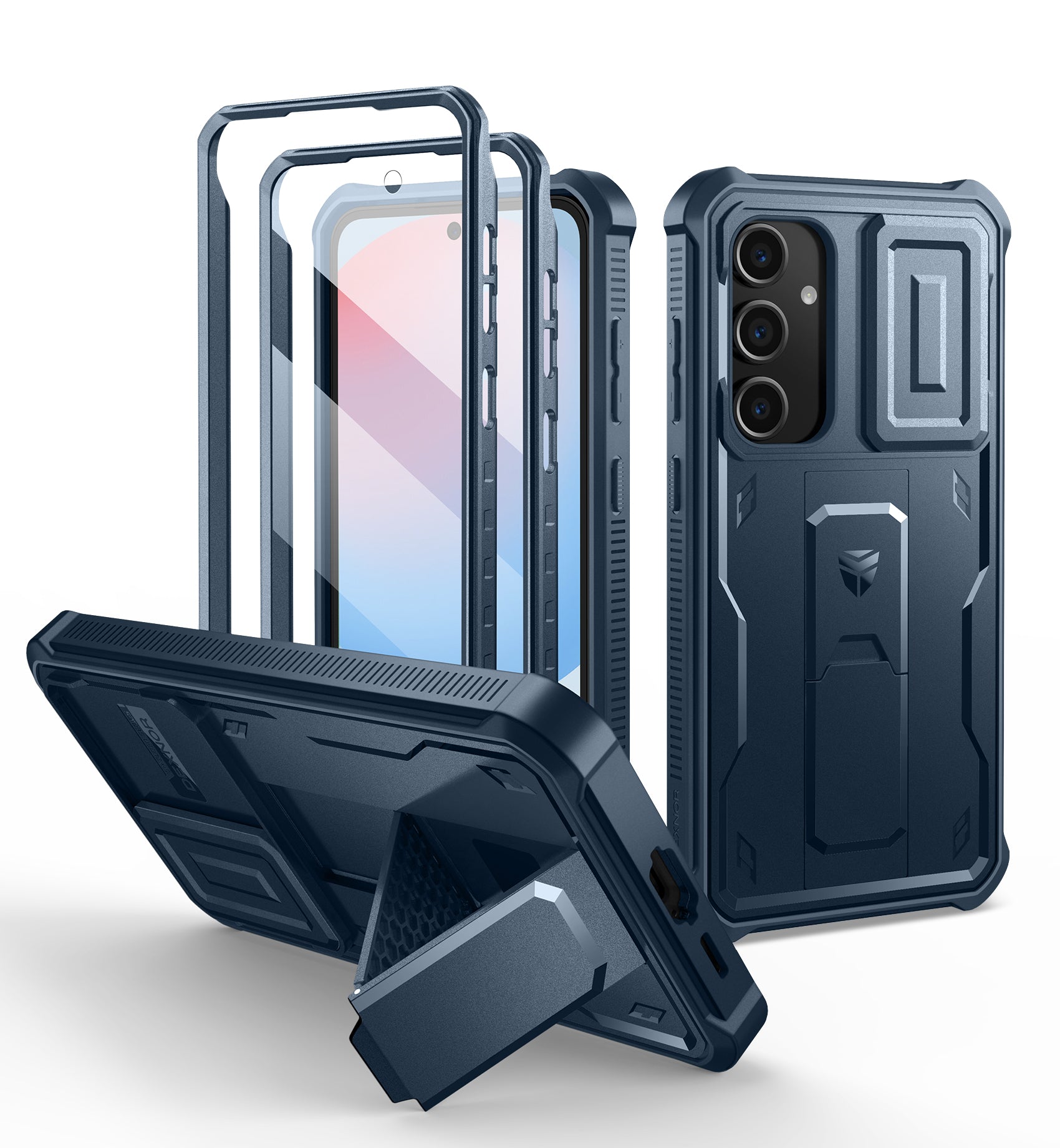 Dexnor Case for Samsung Galaxy S24 FE Full Body With Screen Protector Slide Camera Bumper Kickstand Heavy-duty Shockproof Rugged Cover.