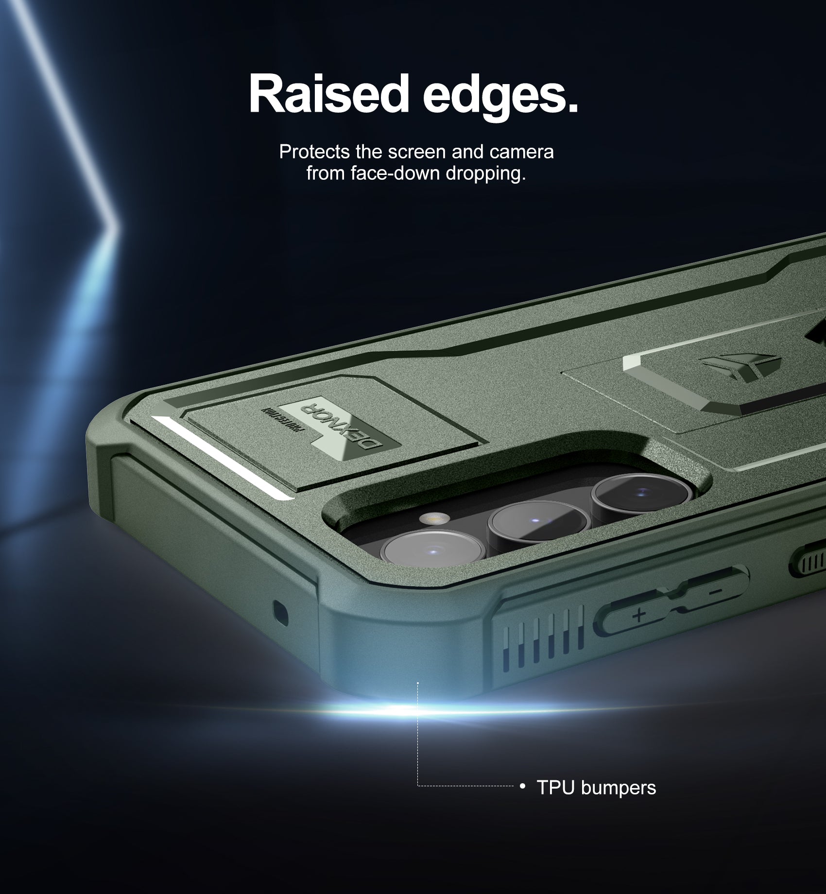 Dexnor Case for Samsung Galaxy S23 FE With Screen Protector Full Body Bumper Kickstand Heavy-duty Shockproof Rugged Cover.