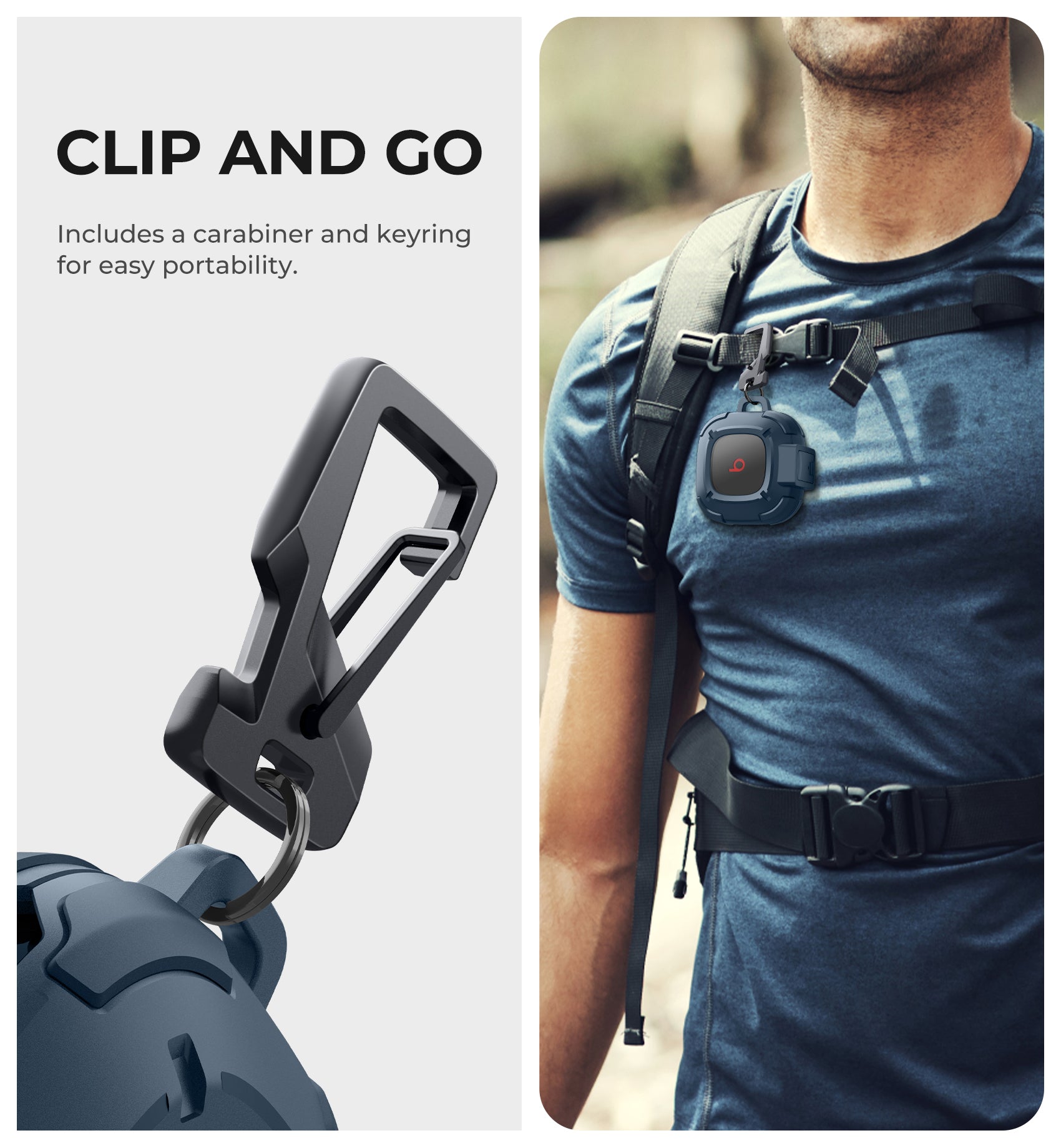 Dexnor Earphone Case for Beats Fit Pro 2021 with Secure Lock and Carabiner Full Body Bumper Shockproof Rugged Cover