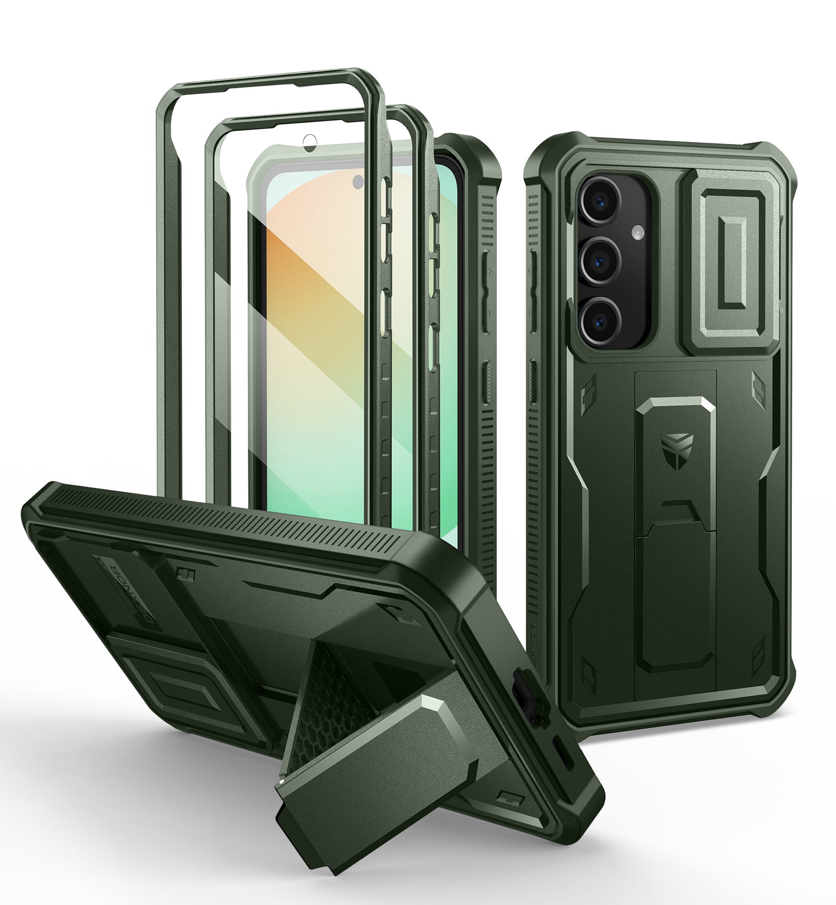 Dexnor Case for Samsung Galaxy S24 FE Full Body With Screen Protector Slide Camera Bumper Kickstand Heavy-duty Shockproof Rugged Cover.