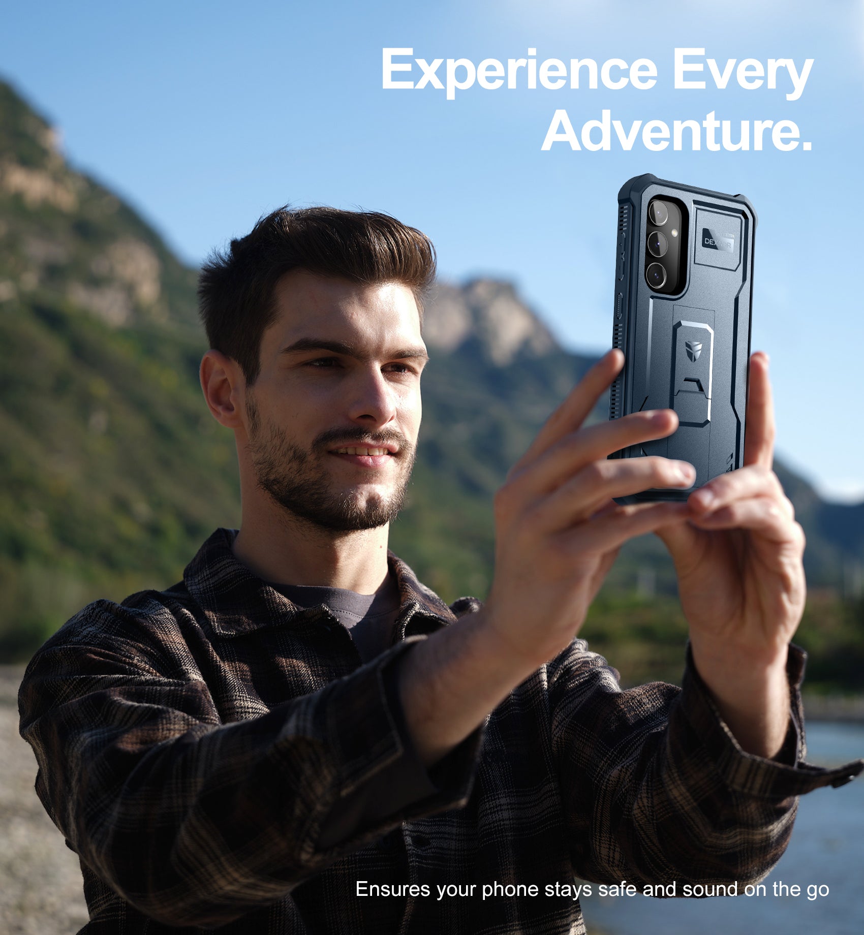 Dexnor Case for Samsung Galaxy S23 FE With Screen Protector Full Body Bumper Kickstand Heavy-duty Shockproof Rugged Cover.