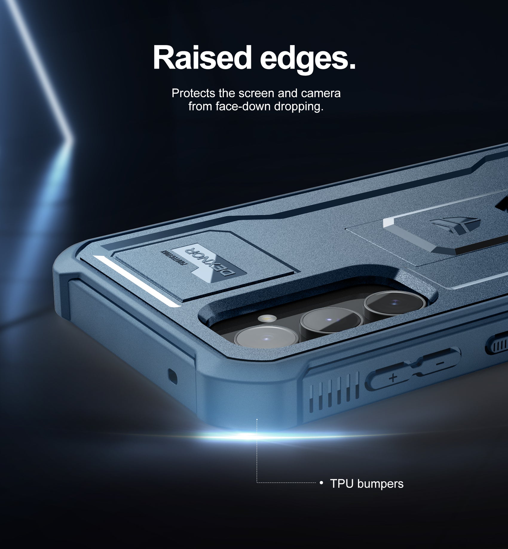 Dexnor Case for Samsung Galaxy S23 FE With Screen Protector Full Body Bumper Kickstand Heavy-duty Shockproof Rugged Cover.