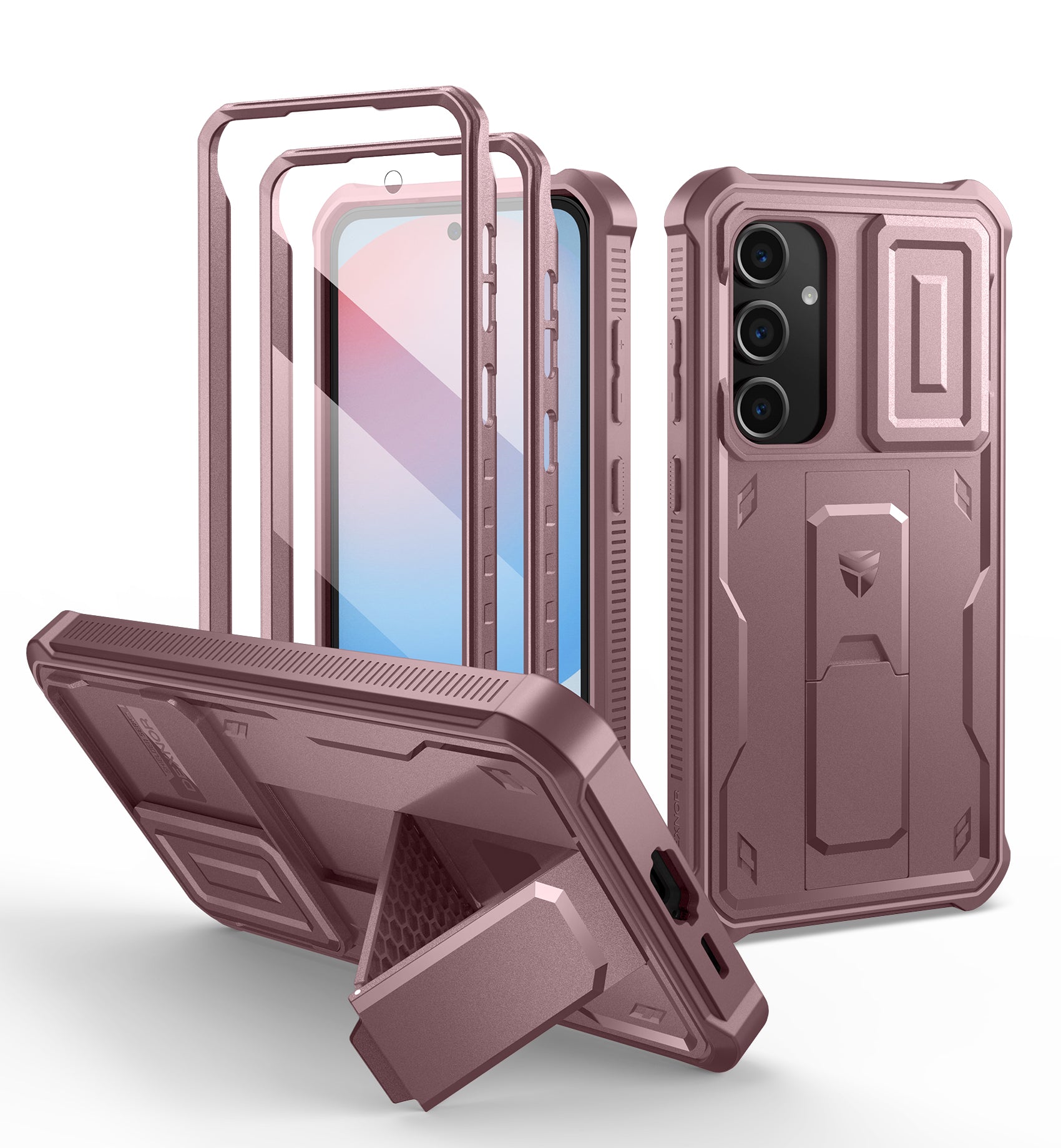 Dexnor Case for Samsung Galaxy S24 FE Full Body With Screen Protector Slide Camera Bumper Kickstand Heavy-duty Shockproof Rugged Cover.