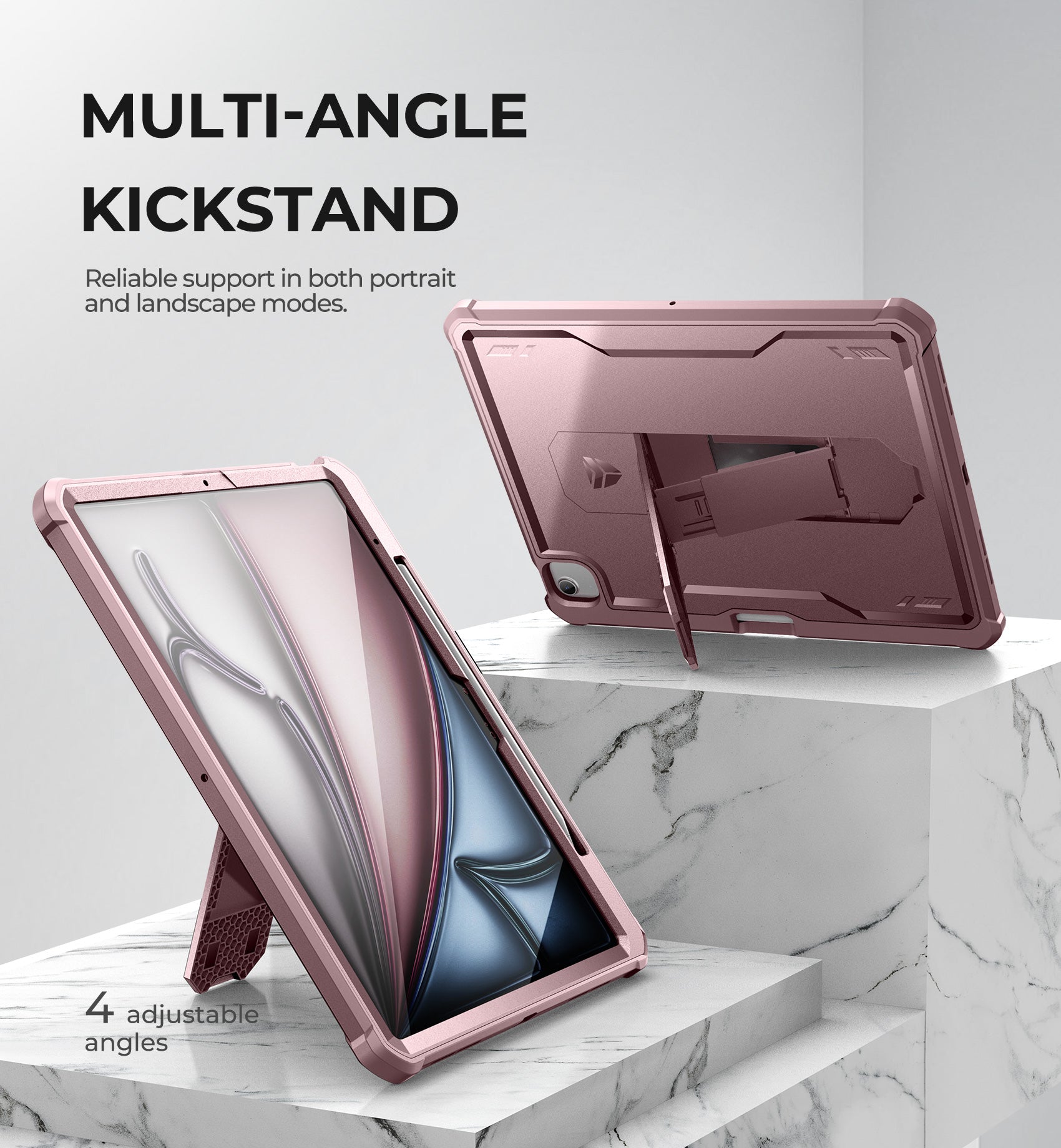 Dexnor Tablet Case for Air 13 Inch Case 2024 (M2) With Screen Protector Full Body Bumper Kickstand Heavy-duty Shockproof Rugged Pen Holder Cover