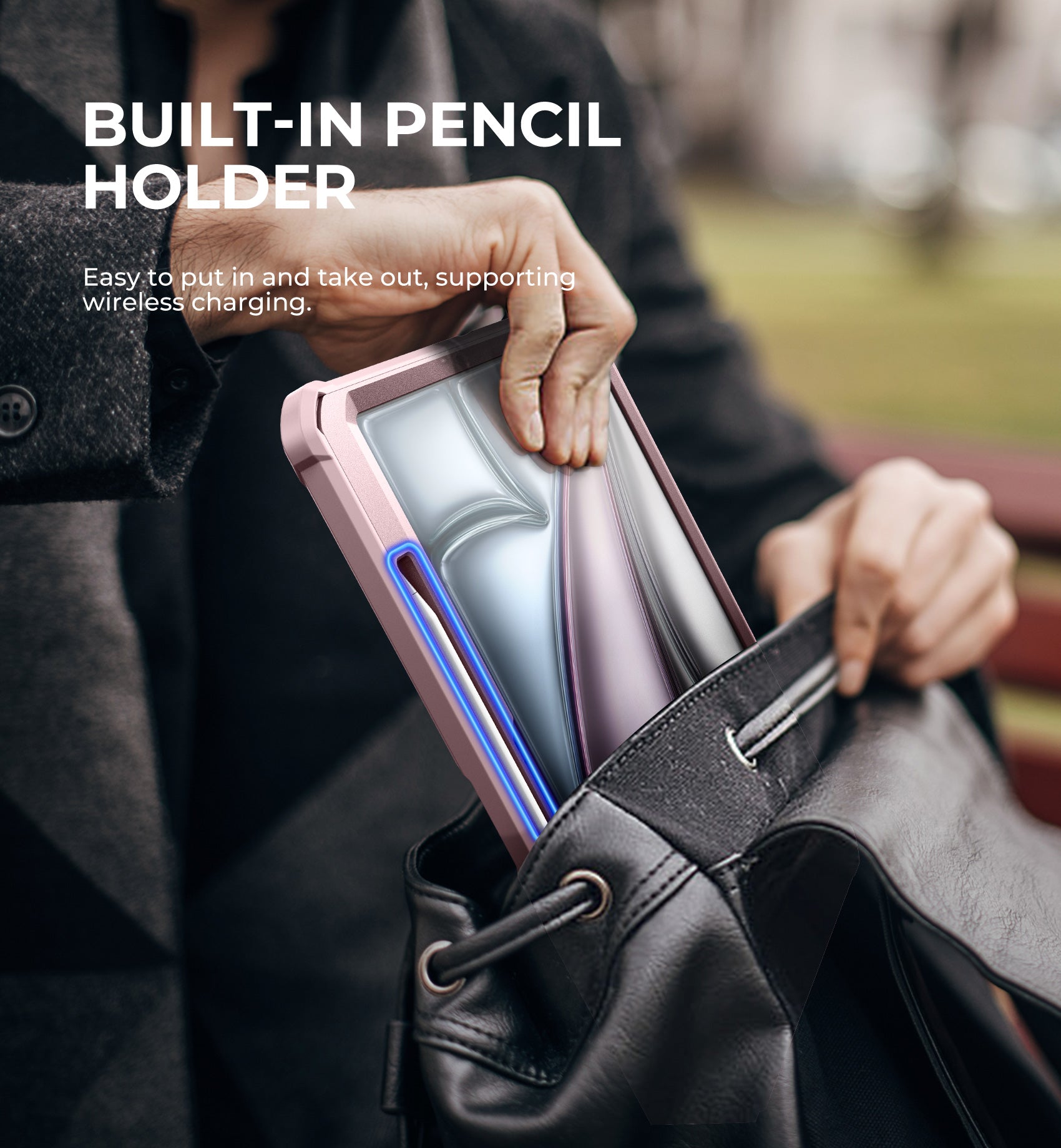 Dexnor Tablet Case for Air 13 Inch Case 2024 (M2) With Screen Protector Full Body Bumper Kickstand Heavy-duty Shockproof Rugged Pen Holder Cover