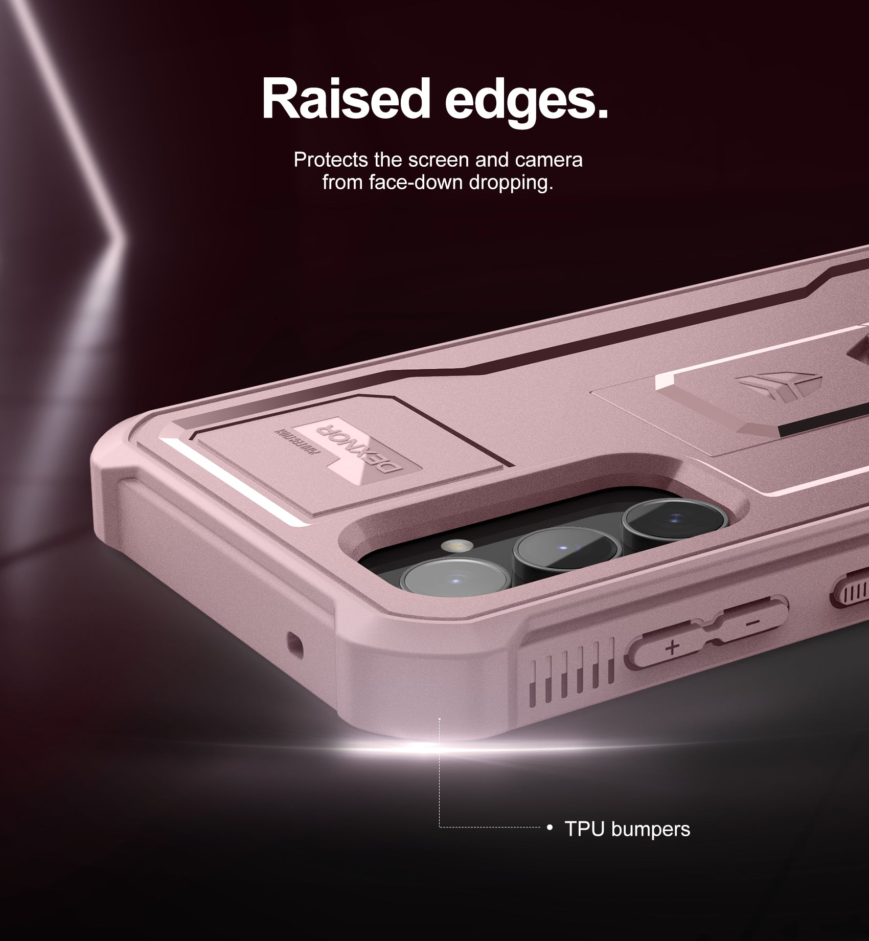 Dexnor Case for Samsung Galaxy S23 FE With Screen Protector Full Body Bumper Kickstand Heavy-duty Shockproof Rugged Cover.